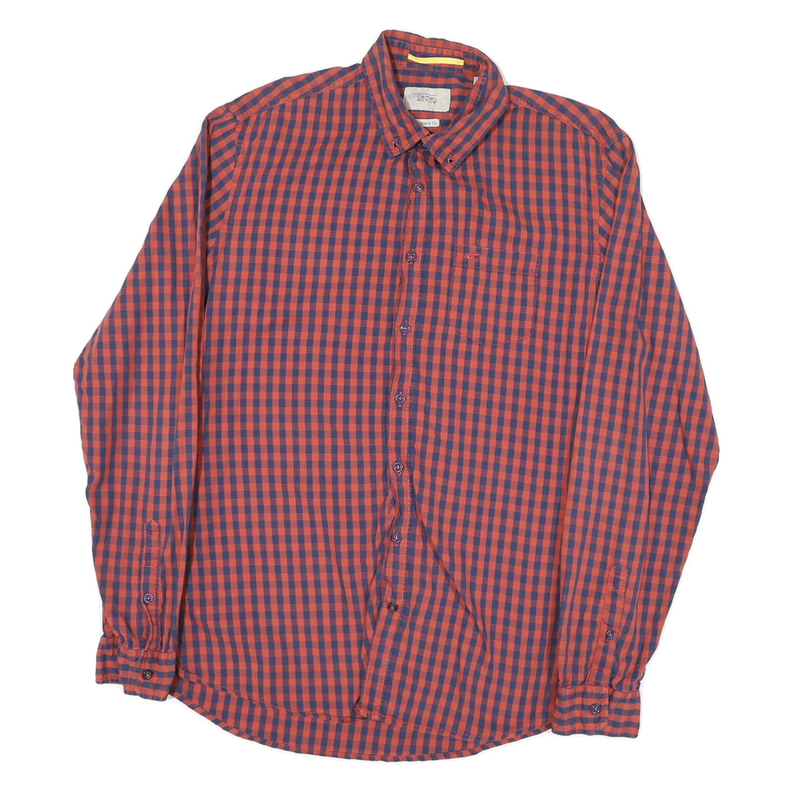CAMEL ACTIVE Mens Red & Blue Check Shirt M Cotton Blend Casual Long Sleeve Refurbished - N/A refurbished available on Cerqular