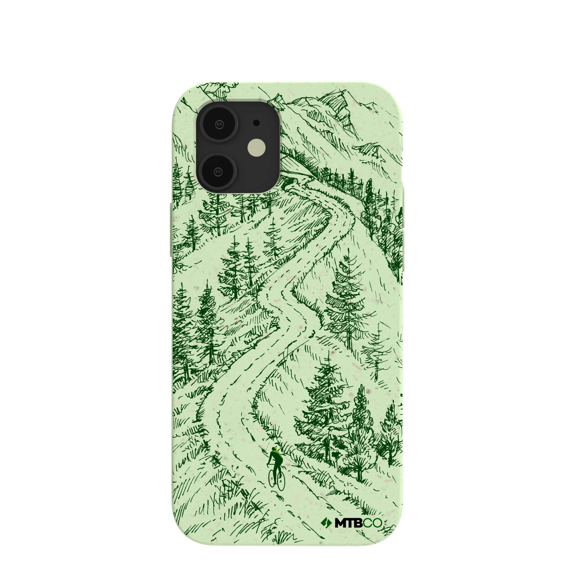 Sage Green Into the Mountains MTBCO iPhone 12/ iPhone 12 Pro Case Refurbished - Pela Case refurbished available on Cerqular