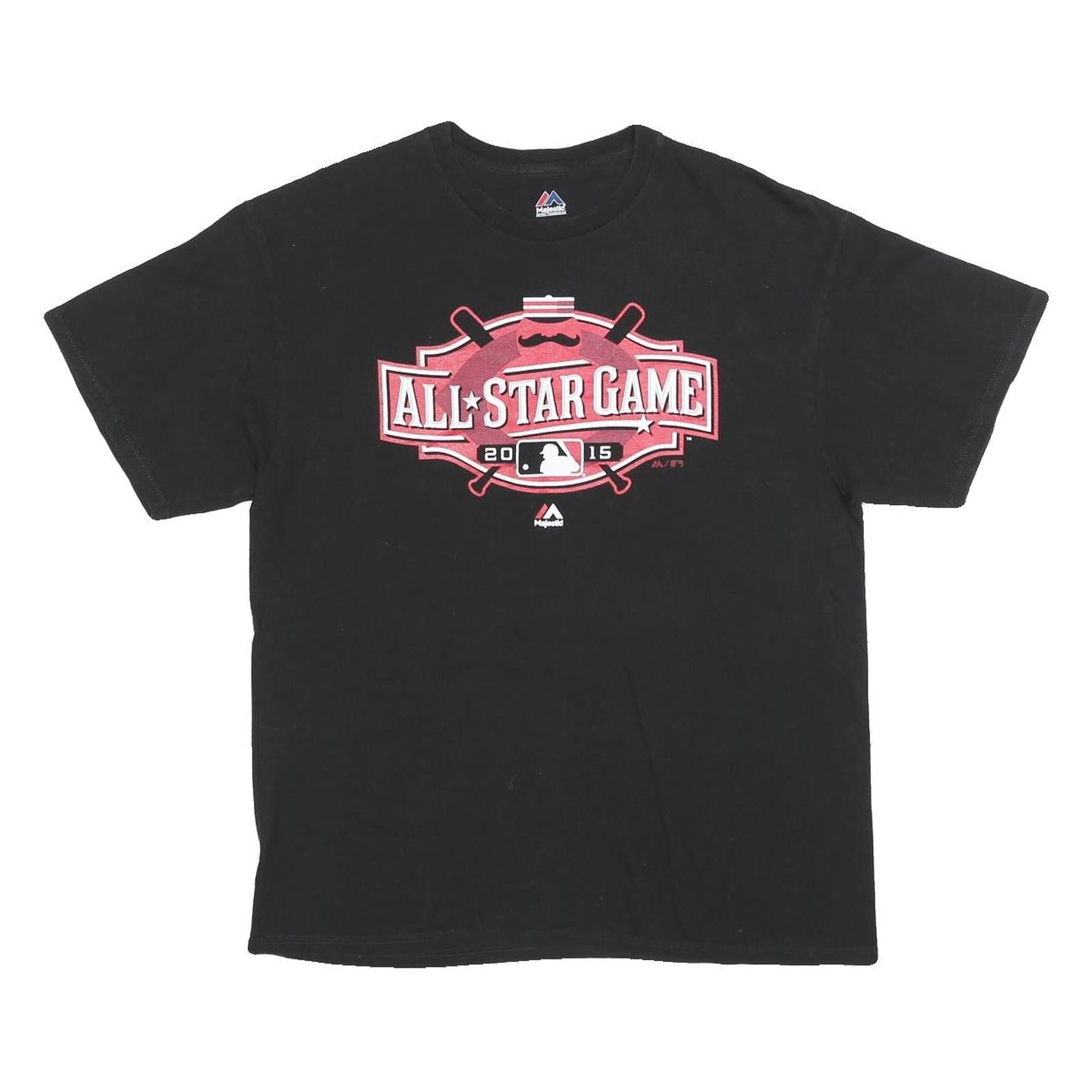MAJESTIC Mens Black All Star Game Graphic T-Shirt L Short Sleeve Crew Neck Refurbished - N/A refurbished available on Cerqular