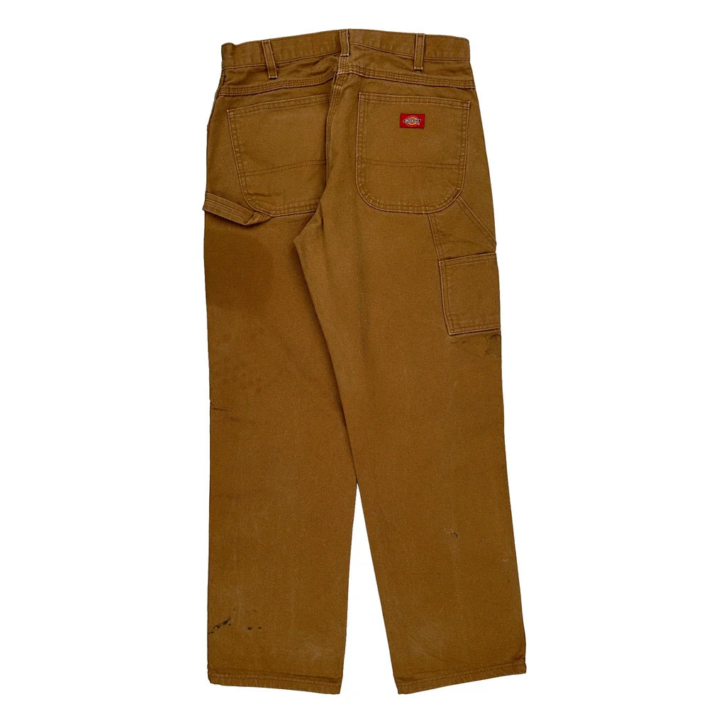 Dickies Carpenter Trousers - 33W 32L Brown Cotton Refurbished - Thrifted (note: this is a term often used to describe second- refurbished available on Cerqular