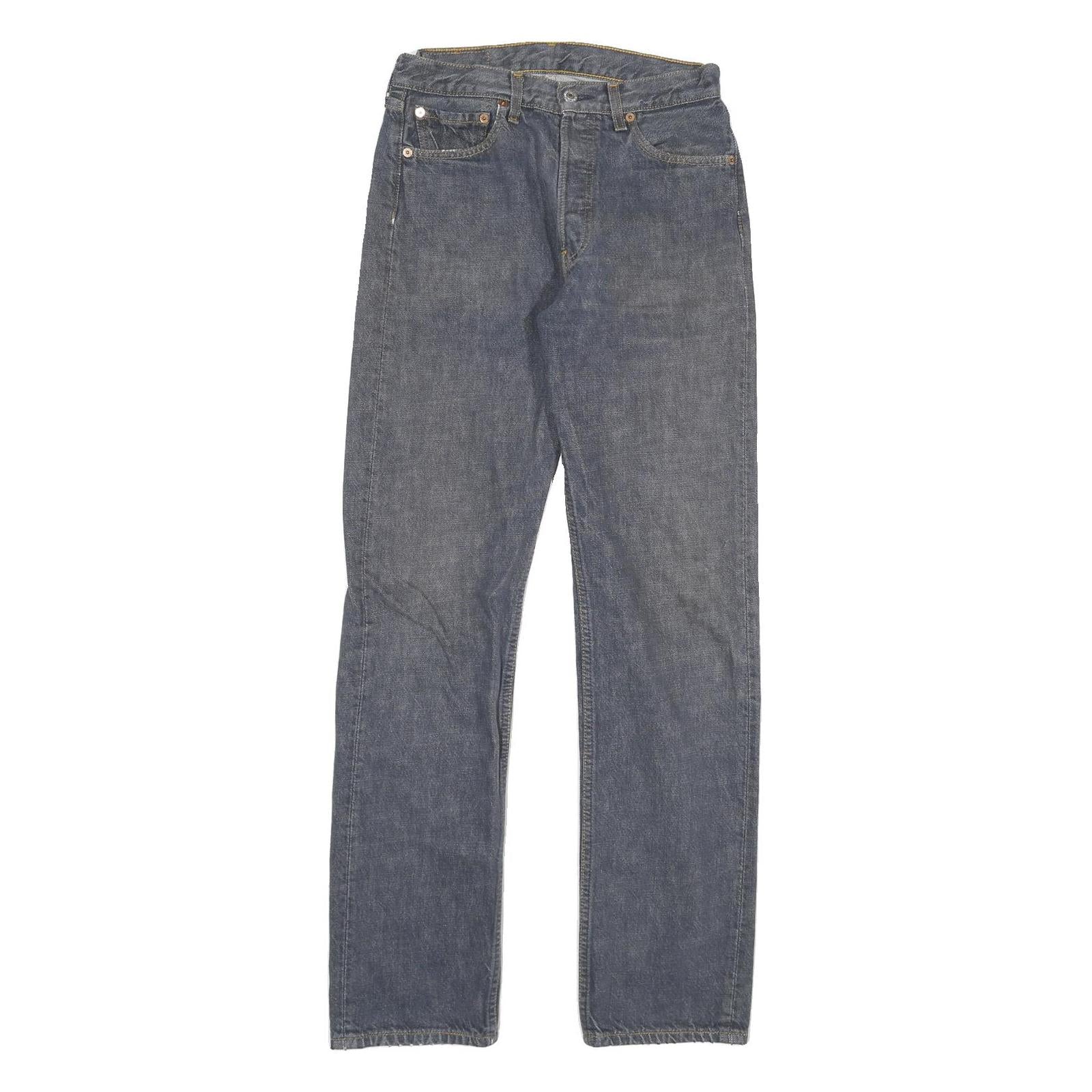 LEVI'S 501 Mens Jeans Blue Regular Straight Denim Medium W29 L32 Button Closure Refurbished - N/A refurbished available on Cerqular