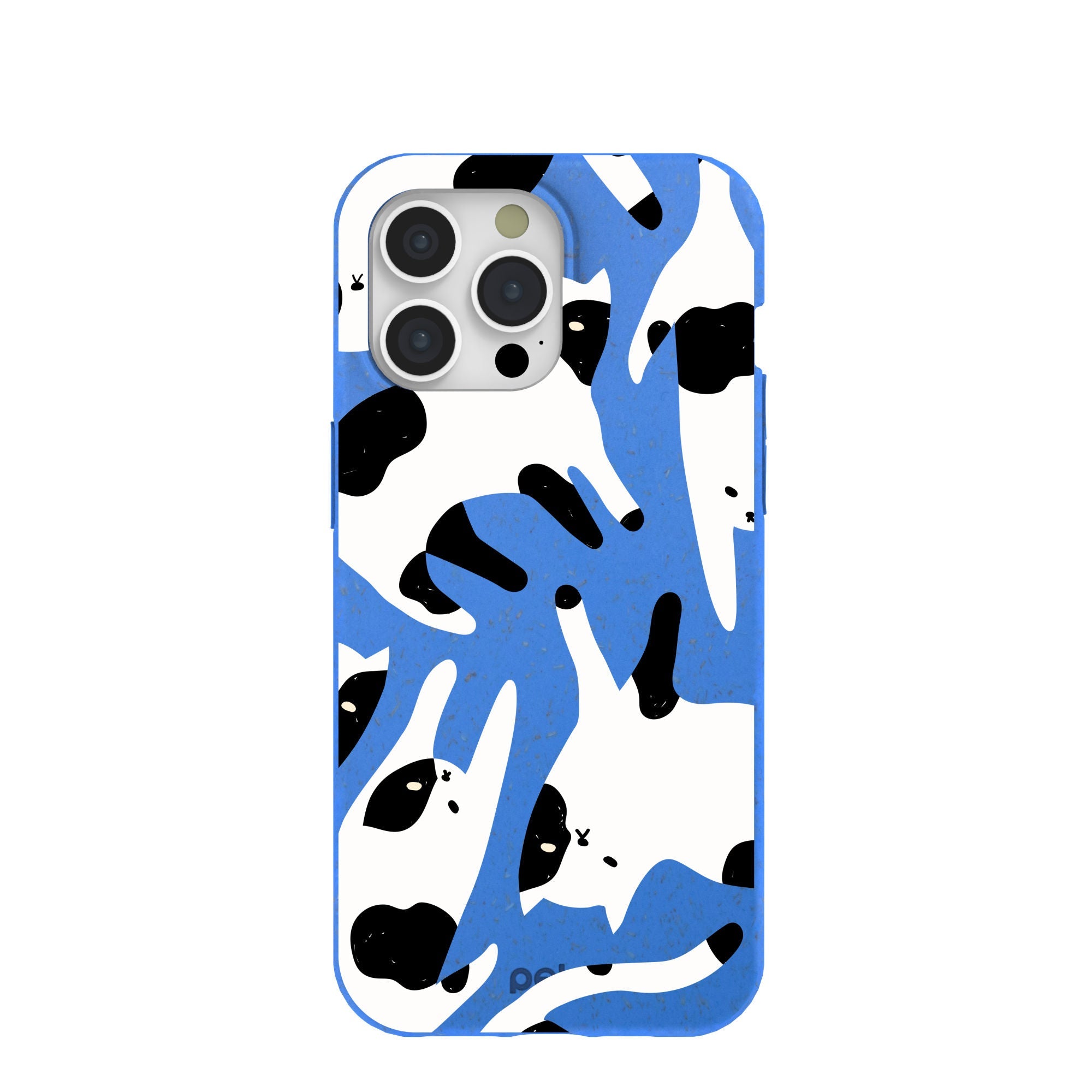 Electric Blue Cat Cow iPhone 15 Pro Max Case Refurbished - Pela Case refurbished available on Cerqular