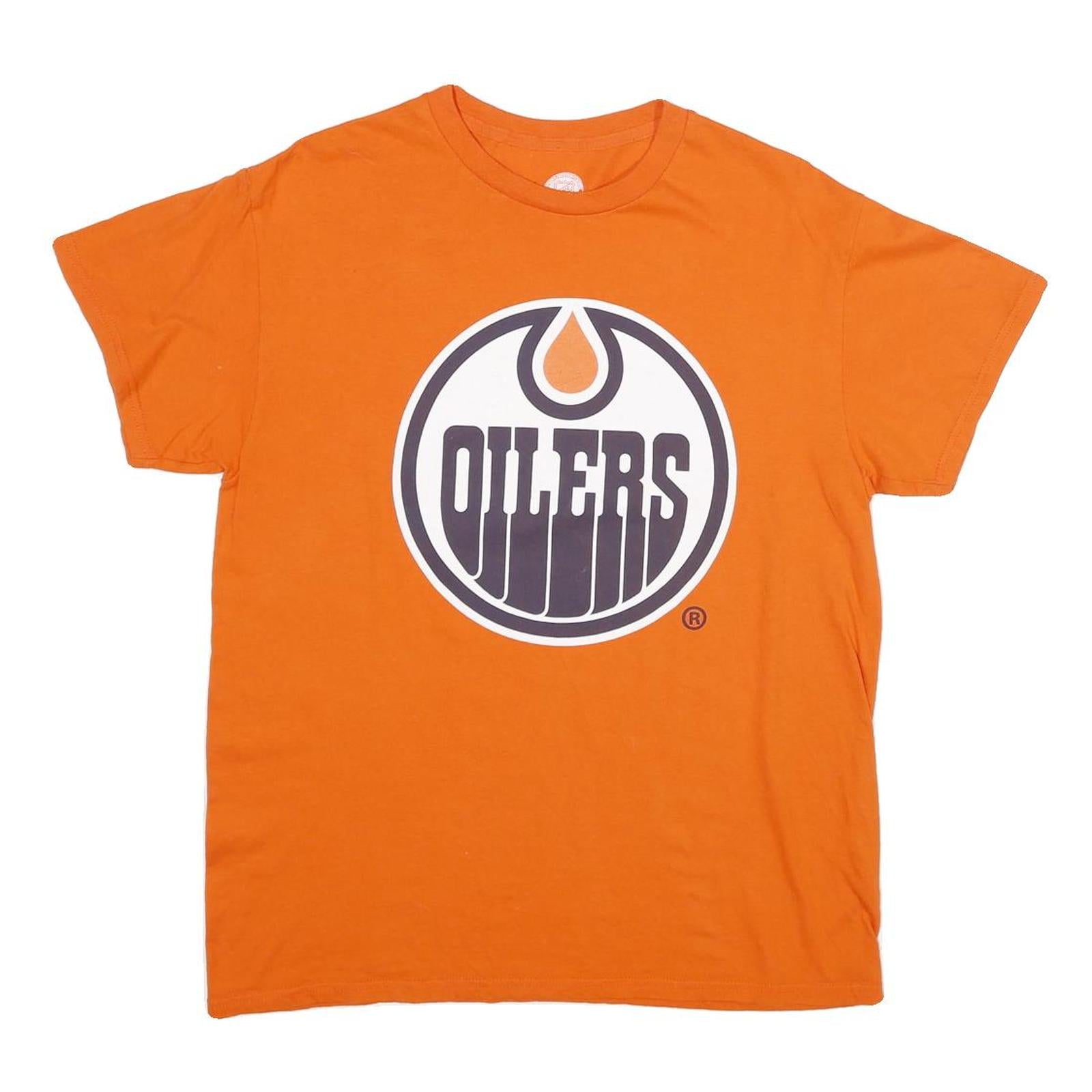 NHL Mens Orange Oilers Graphic T-Shirt M Short Sleeve Crew Neck Cotton Refurbished - N/A refurbished available on Cerqular