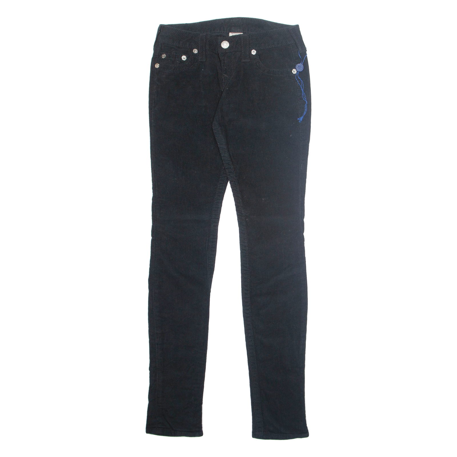 TRUE RELIGION Womens Corduroy Trousers Black Regular Skinny W25 L33 Refurbished - N/A refurbished available on Cerqular