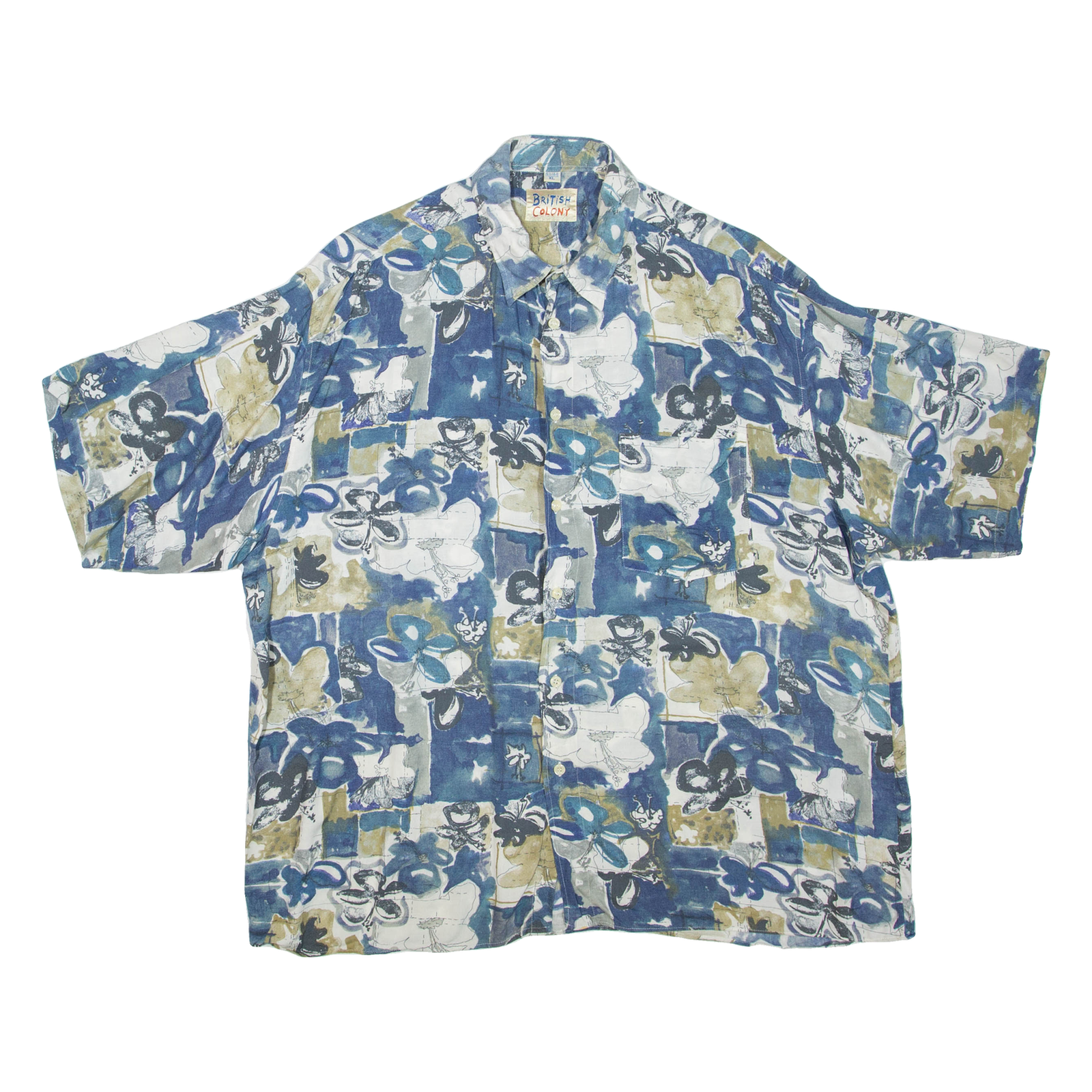BRITISH COLONY Mens Shirt Blue Crazy Pattern XL Refurbished - N/A refurbished available on Cerqular