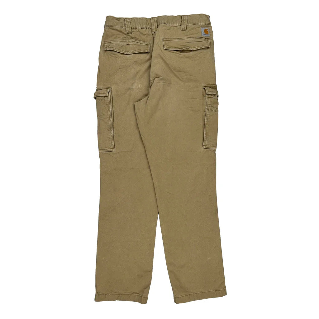 Carhartt Cargo Trousers - 33W 31L Beige Cotton Refurbished - Thrifted (note: this is a term often used to describe second- refurbished available on Cerqular