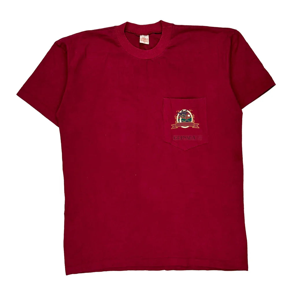 Champ Single Stitch T-Shirt - XL Red Cotton Refurbished - Thrifted (note: this is a term often used to describe second- refurbished available on Cerqular