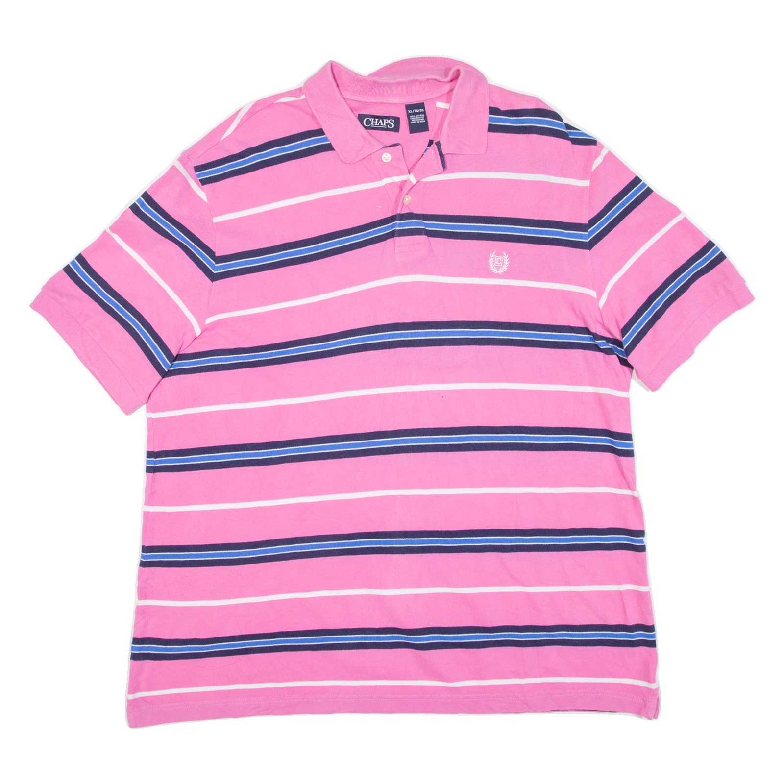 CHAPS Mens Polo Shirt Pink Striped XL Refurbished - N/A refurbished available on Cerqular