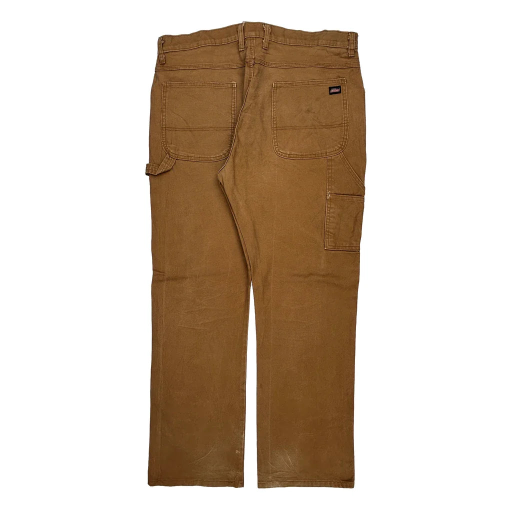 Dickies Carpenter Trousers - 38W 32L Brown Cotton Refurbished - Thrifted (note: this is a term often used to describe second- refurbished available on Cerqular