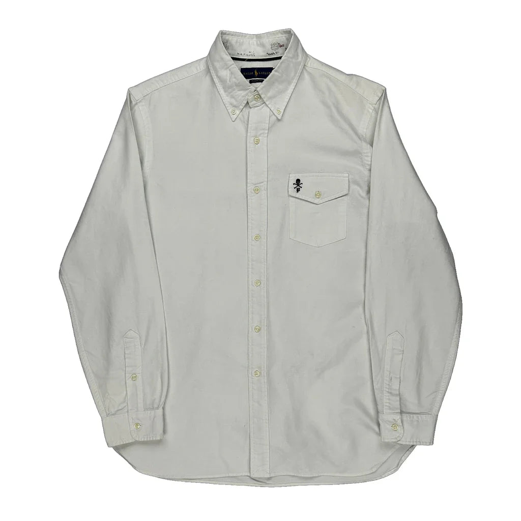 Classic Fit Ralph Lauren Shirt - Large White Cotton Refurbished - Thrifted (note: this is a term often used to describe second- refurbished available on Cerqular