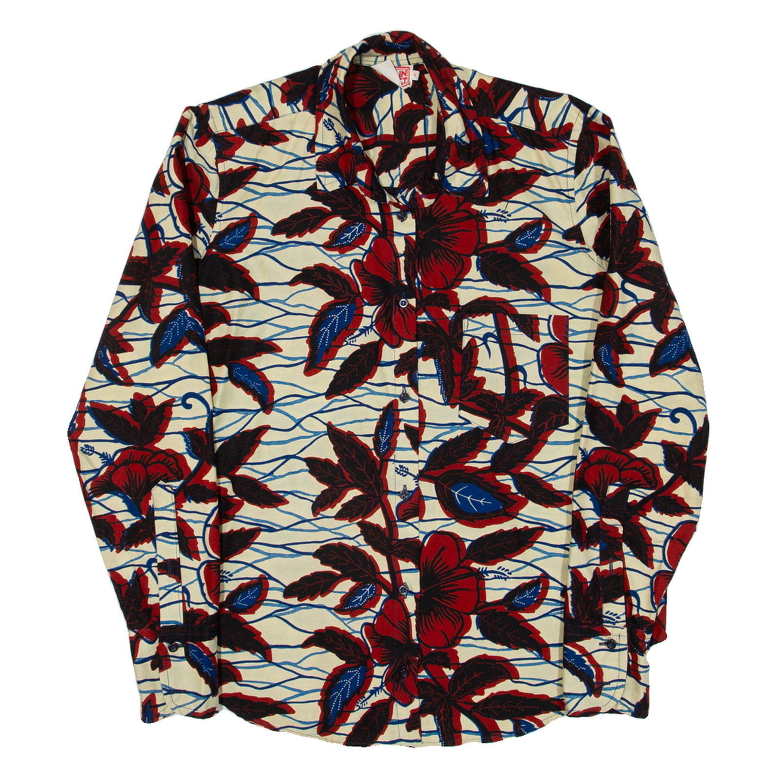 POPLIN PROJECT Womens Shirt Red Floral Long Sleeve S Refurbished - N/A refurbished available on Cerqular
