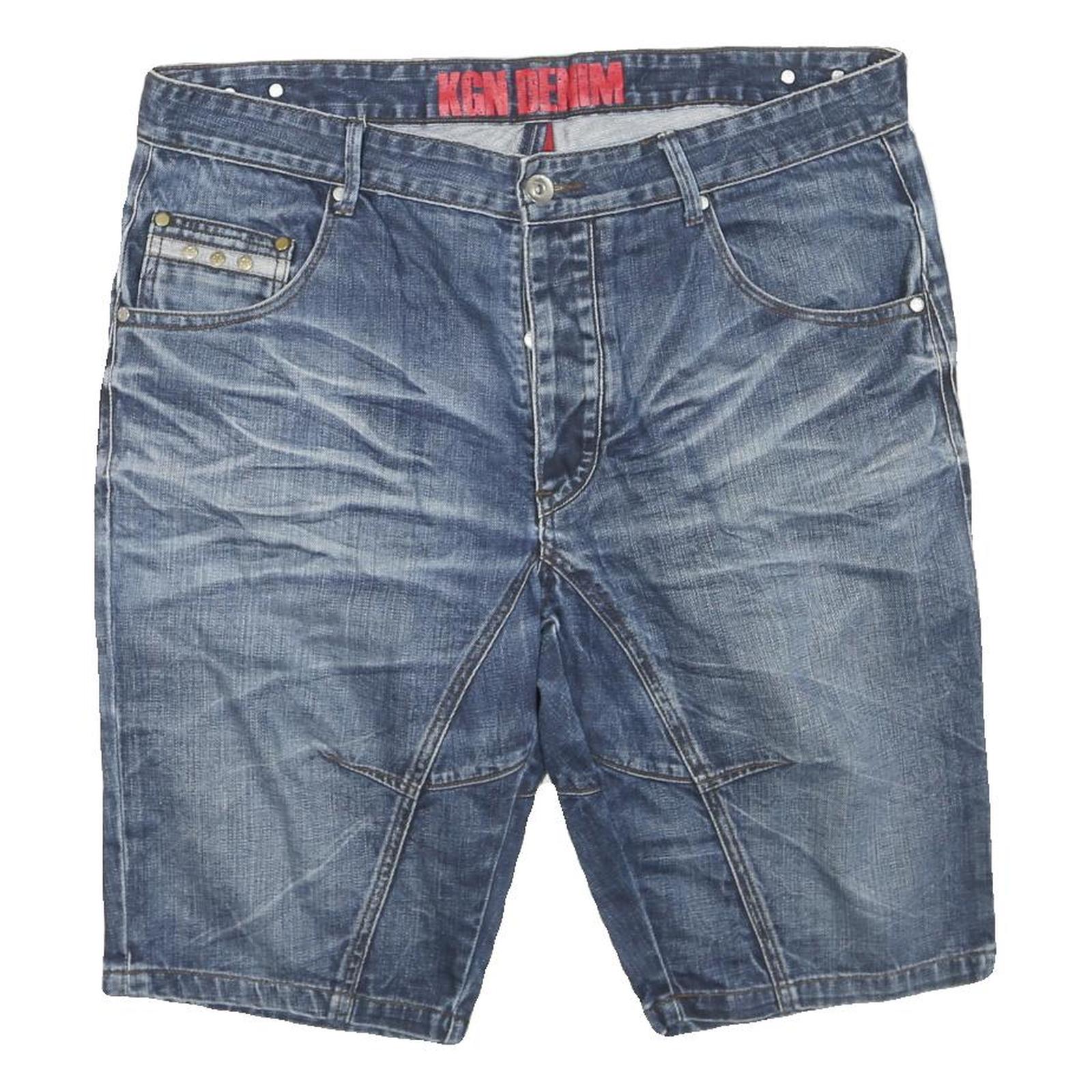 KGN DENIM Mens Denim Blue Casual Shorts XL W40 Cotton Blend Stylish Refurbished - N/A refurbished available on Cerqular