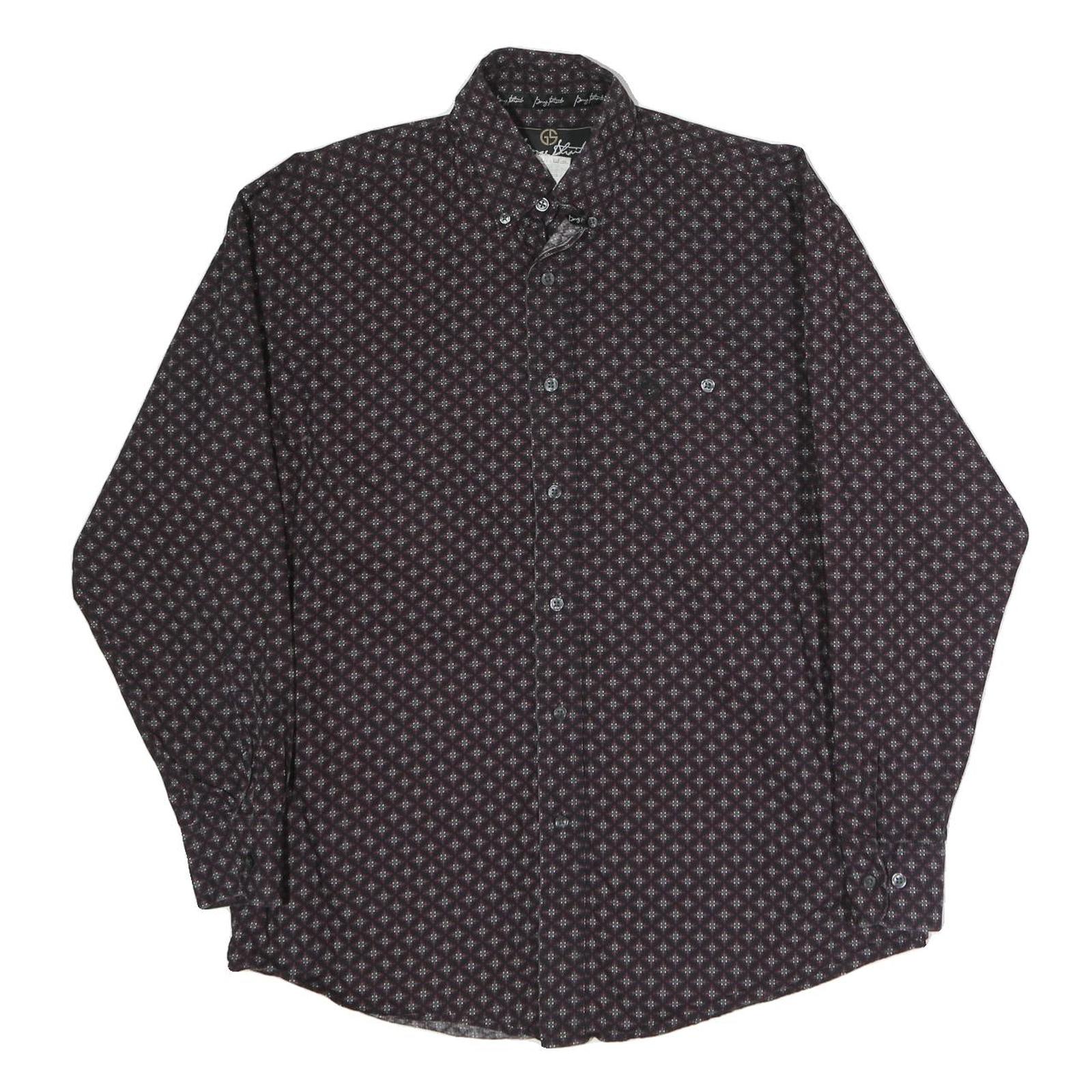 WRANGLER Mens Maroon Patterned Shirt L Button Down Casual Long Sleeve Cotton Refurbished - N/A refurbished available on Cerqular