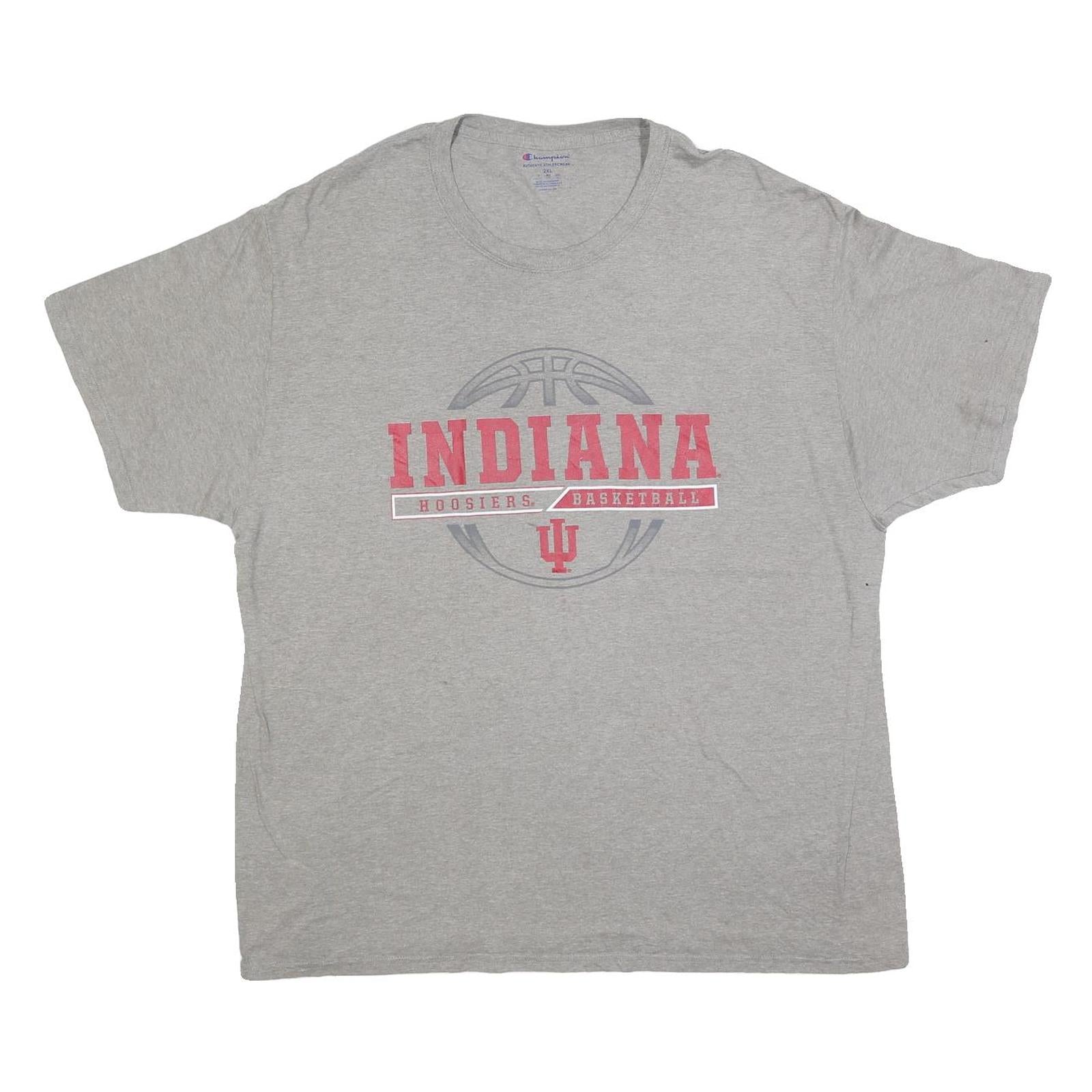 CHAMPION Mens Grey Indiana Hoosiers Basketball Graphic T-Shirt 2XL Short Sleeve Refurbished - N/A refurbished available on Cerqular
