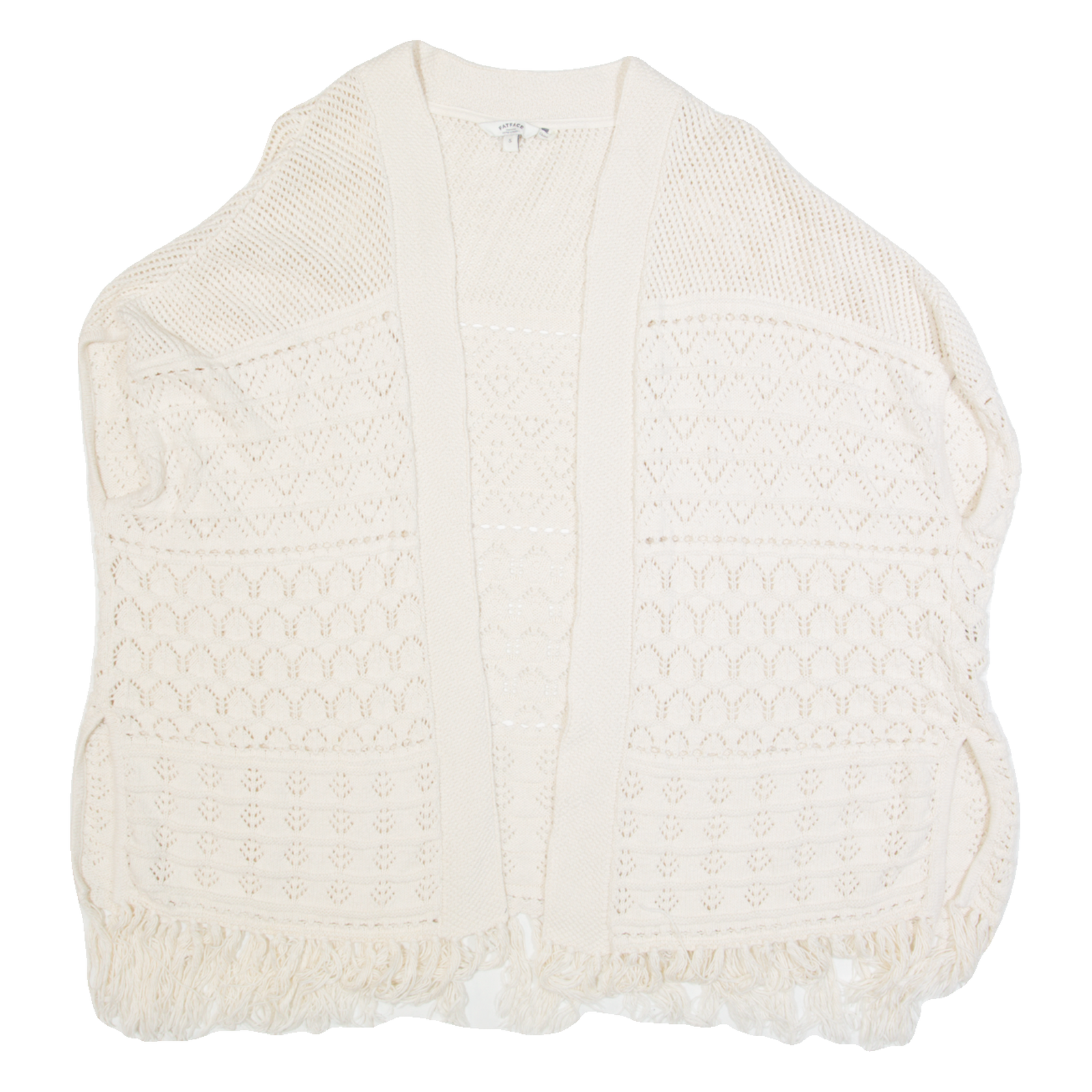 Buy FAT FACE Tassel Womens Cardigan Cream Open Knit Sleeveless S Refurbished - $24.69 FAT FACE Tassel Womens Cardigan Cream Open Knit Sleeveless S Refurbished - N/A refurbished available on Cerqular