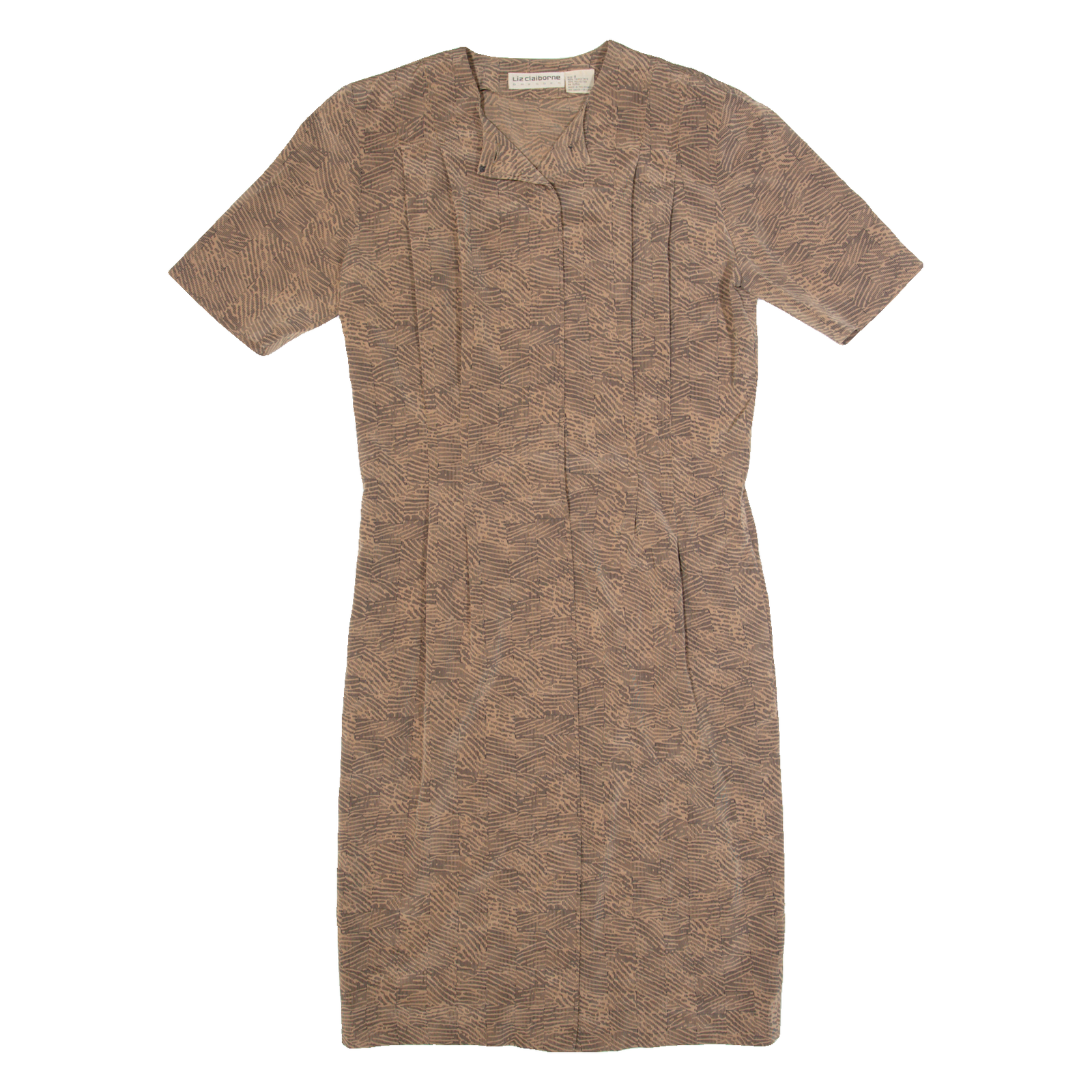 LIZ CLAIRBORNE Womens Pencil Dress Brown 90s Crazy Pattern Midi M Refurbished - N/A refurbished available on Cerqular