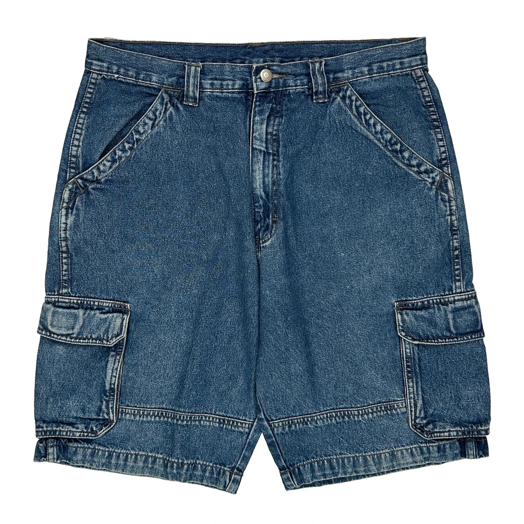 Buy Wrangler Cargo Denim Shorts - 36W 10L Blue Denim Refurbished - $22.77 Wrangler Cargo Denim Shorts - 36W 10L Blue Denim Refurbished - Thrifted (note: this is a term often used to describe second- refurbished available on Cerqular