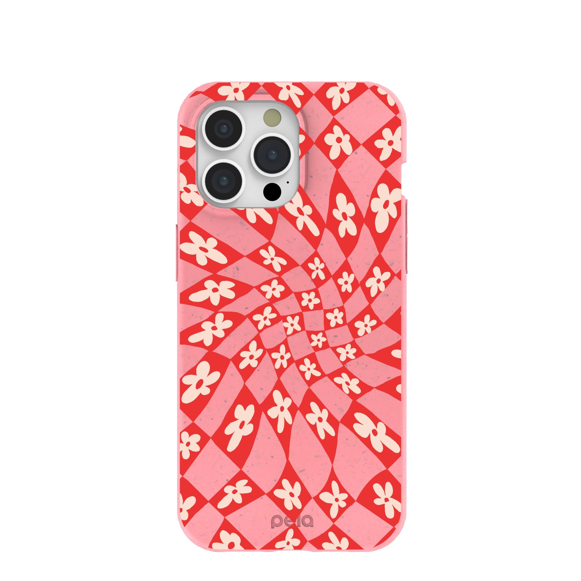 Bubblegum Pink Funky Fleurs iPhone 15 Pro Max Case Refurbished - Pela Case refurbished available on Cerqular