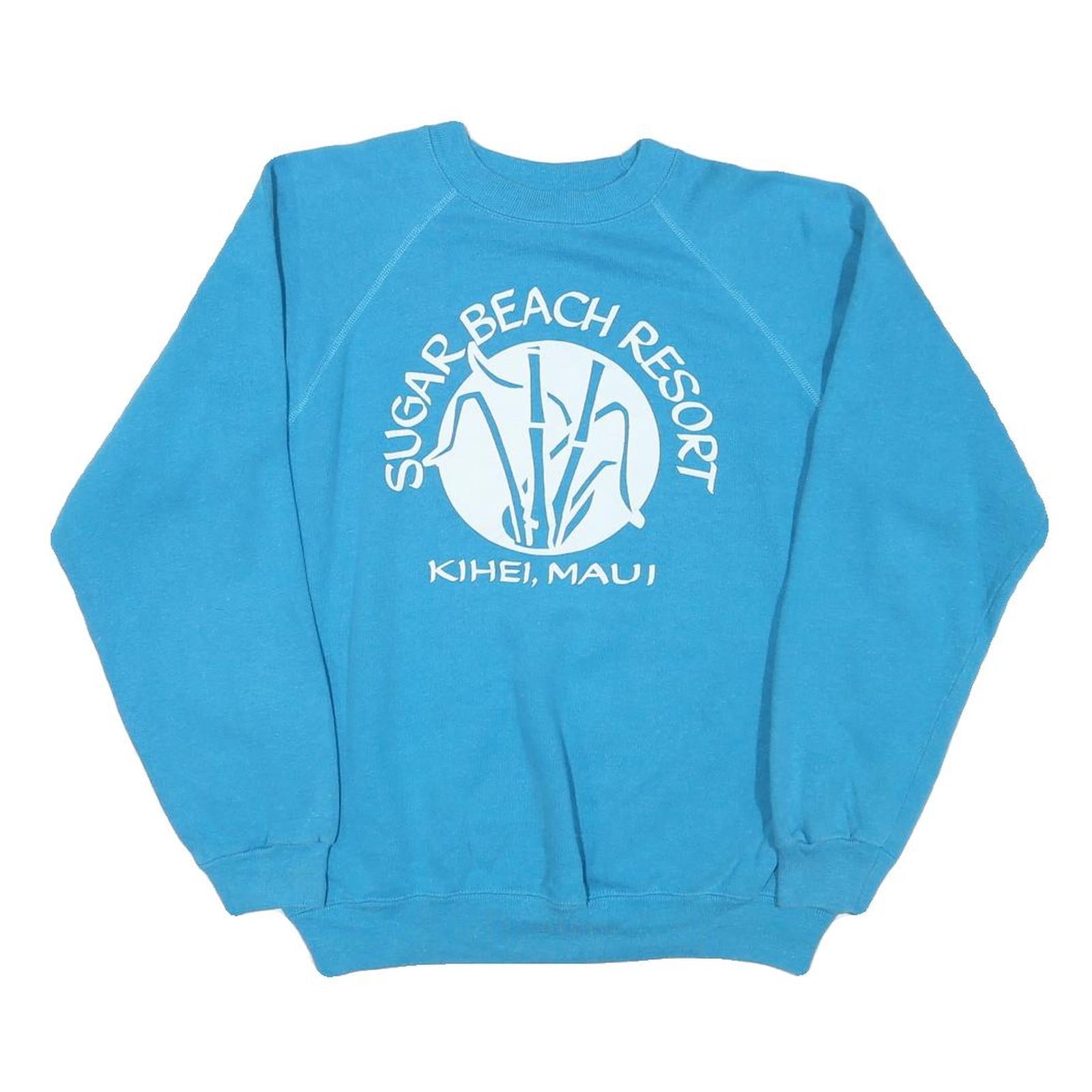 HANES Mens Blue Sugar Beach Resort Kihei Maui Crew Neck L Cotton Sweatshirt Refurbished - N/A refurbished available on Cerqular