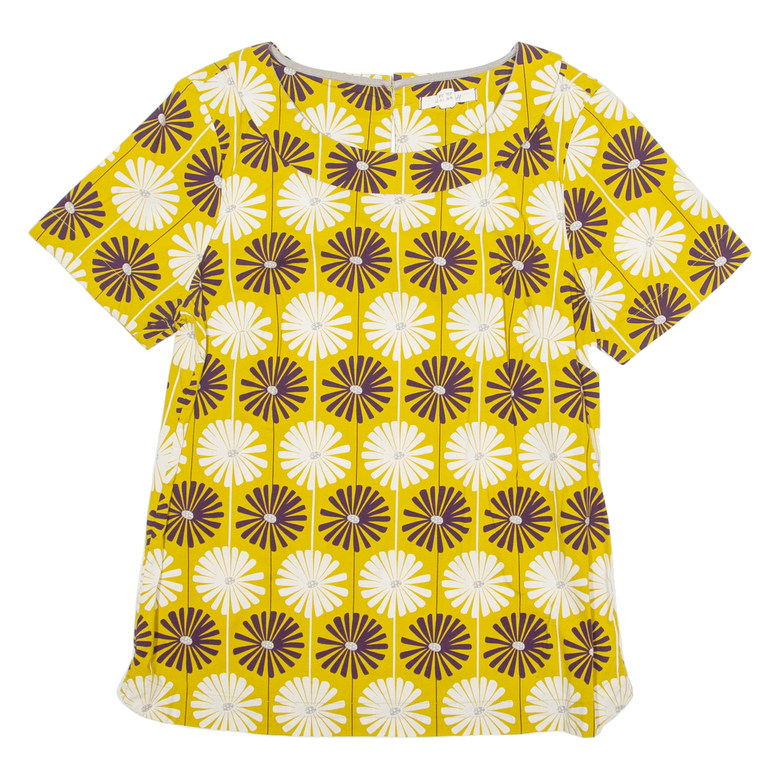 WHITE STUFF Womens Printed Top Yellow Floral UK 10 Refurbished - N/A refurbished available on Cerqular