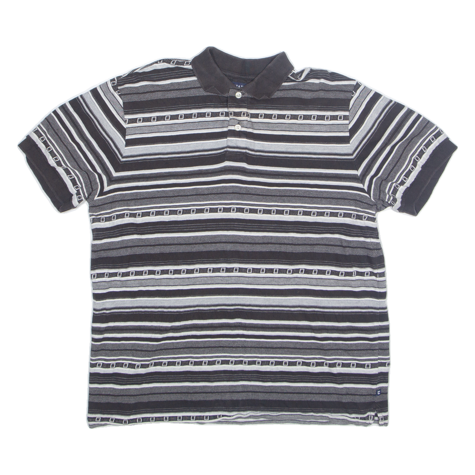 CHAPS Mens Polo Shirt Black Striped L Refurbished - N/A refurbished available on Cerqular