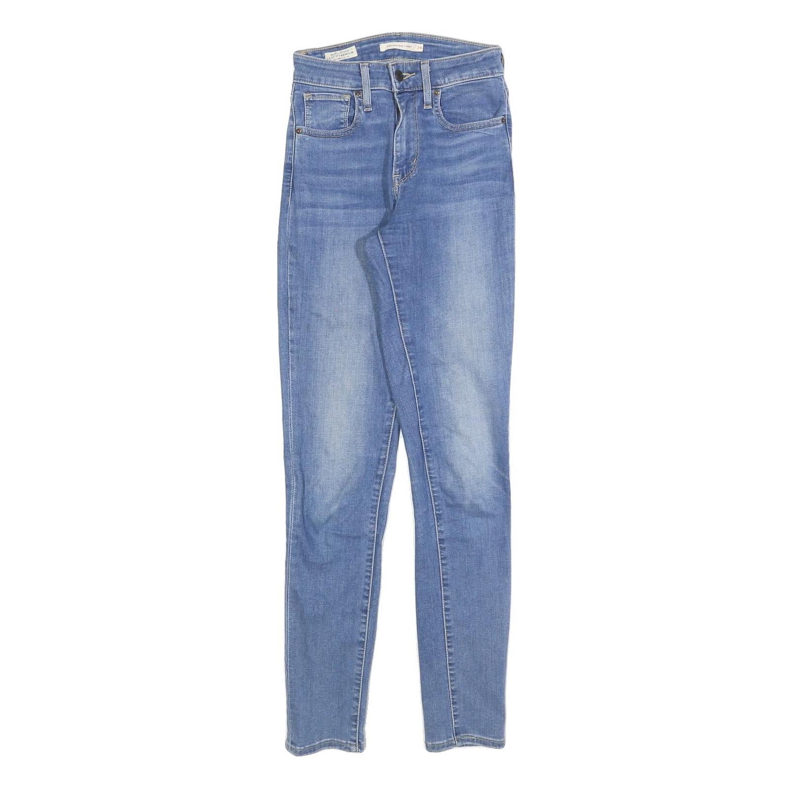 LEVI'S 721 Womens Slim Blue Denim Light W24 L30 Stretch Zip Jeans Refurbished - N/A refurbished available on Cerqular