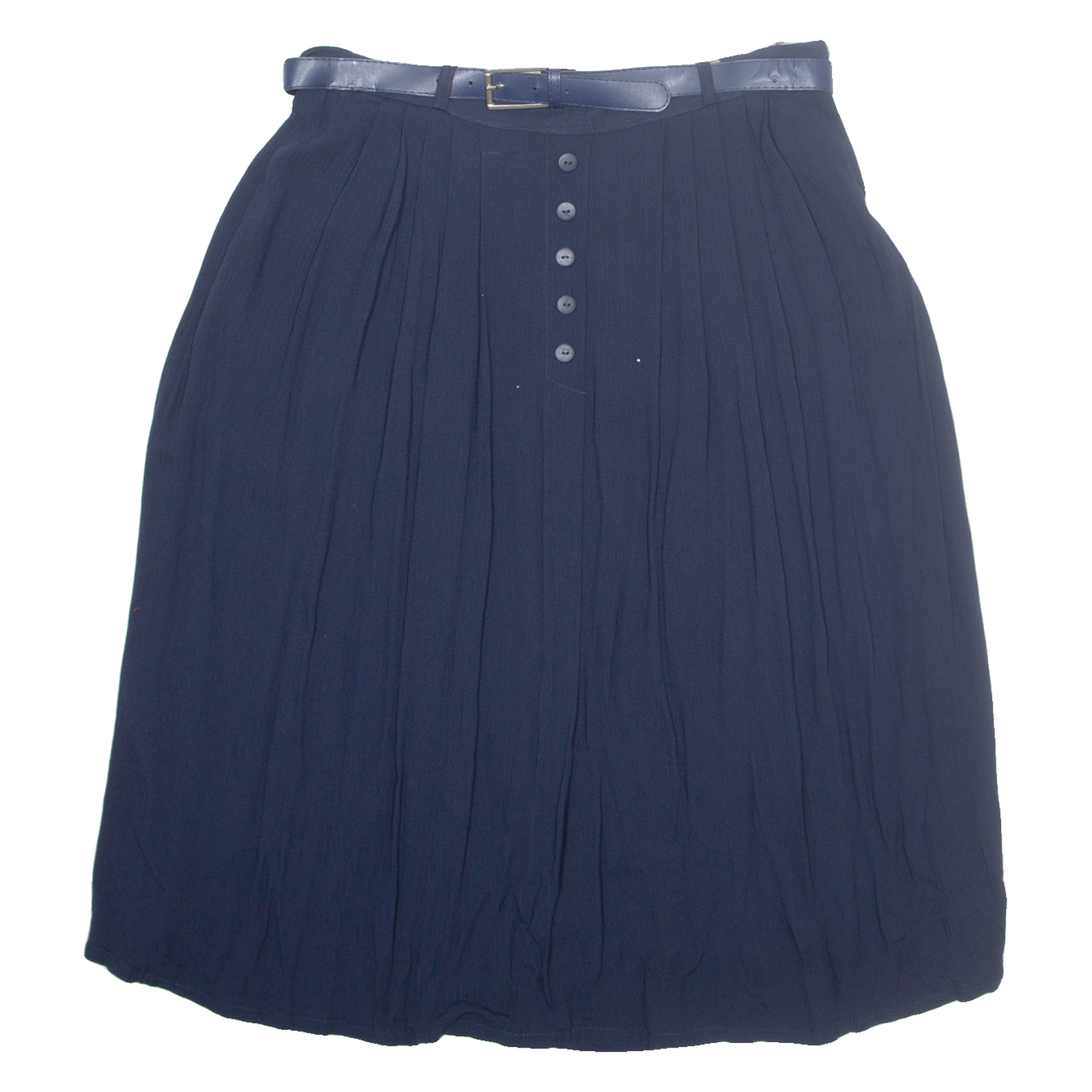 CANDA Belted Womens A-Line Skirt Blue Midi Viscose L Refurbished - N/A refurbished available on Cerqular