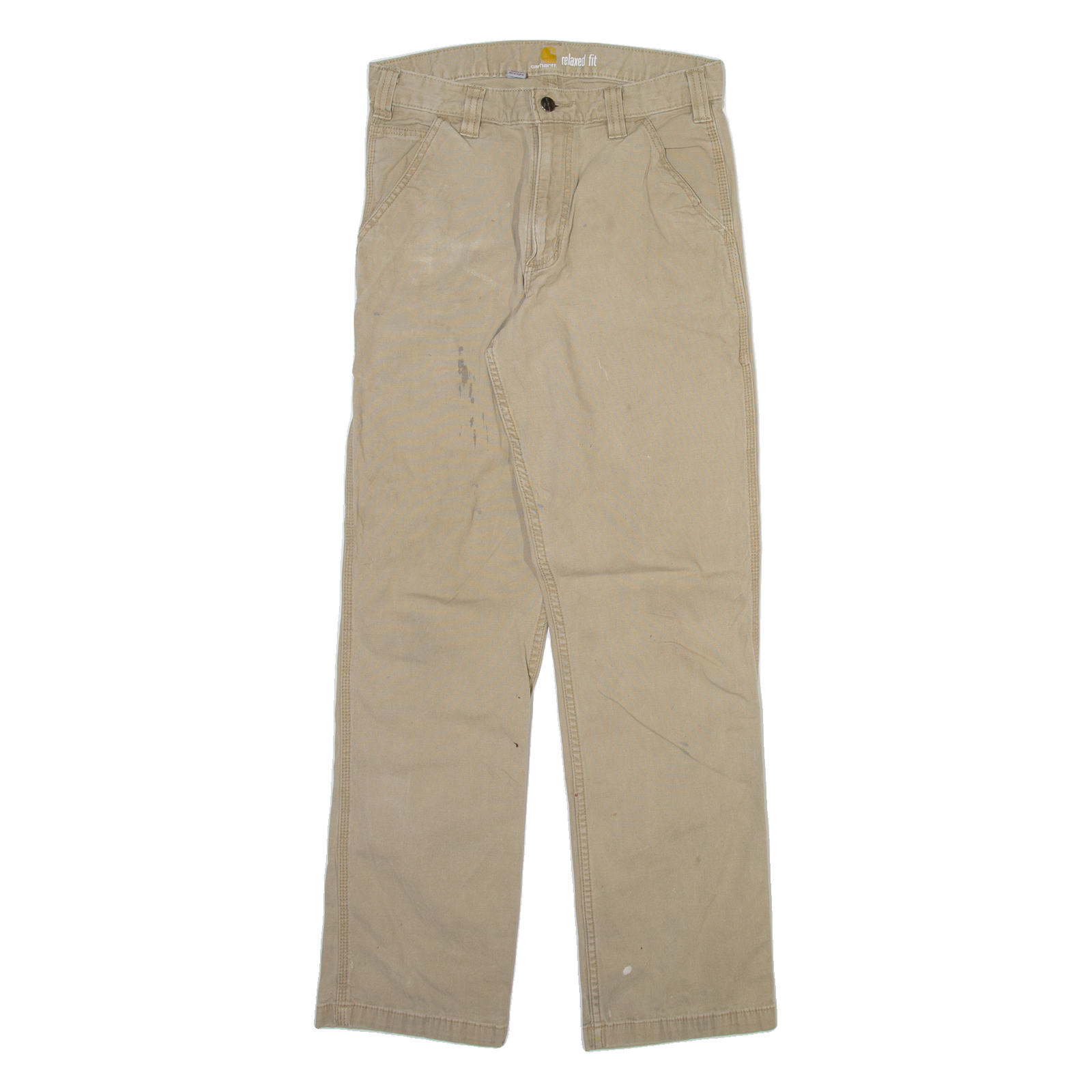 CARHARTT Carpenter Mens Trousers Beige Relaxed Straight W30 L32 Refurbished - N/A refurbished available on Cerqular