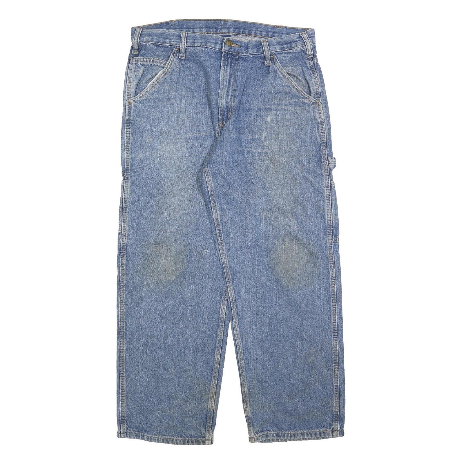 CARHARTT Mens Relaxed Blue Denim Jeans W36 L30 Workwear Zip Closure Refurbished - N/A refurbished available on Cerqular