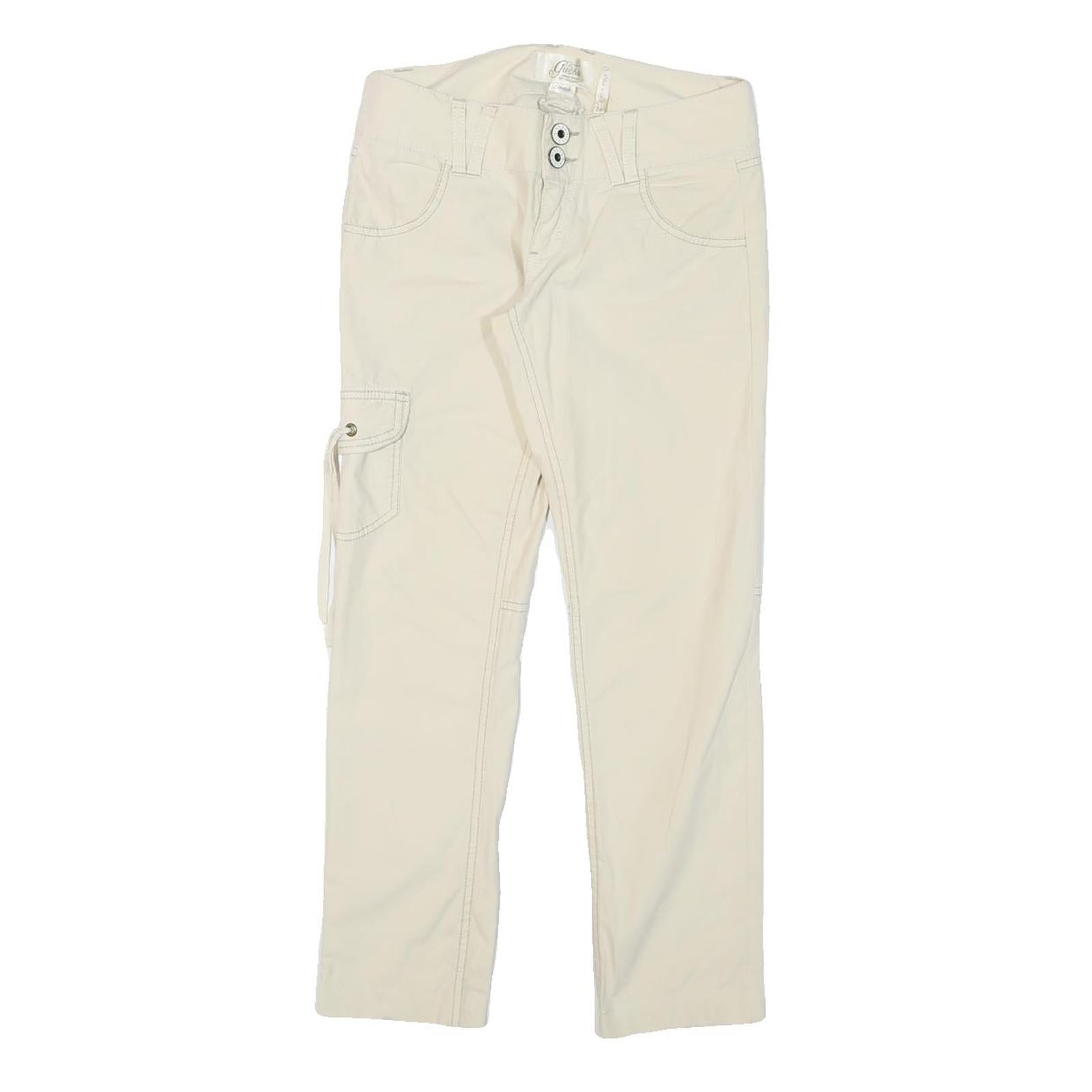 GUESS Womens Cotton Blend White Slim Straight Trousers W28 L26 Casual Denim Refurbished - N/A refurbished available on Cerqular