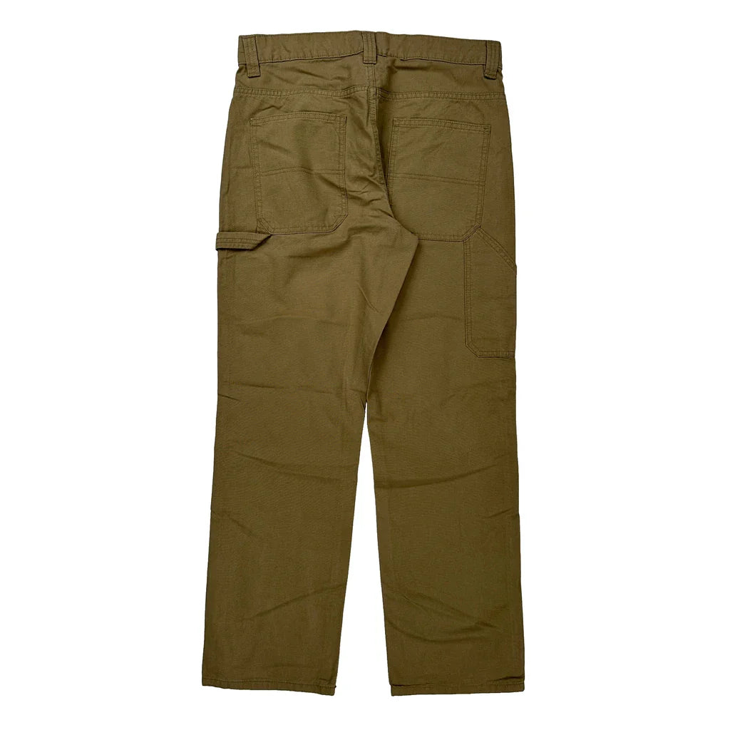 Blue Mountain Carpenter Trousers - 32W 32L Khaki Cotton Refurbished - Thrifted (note: this is a term often used to describe second- refurbished available on Cerqular