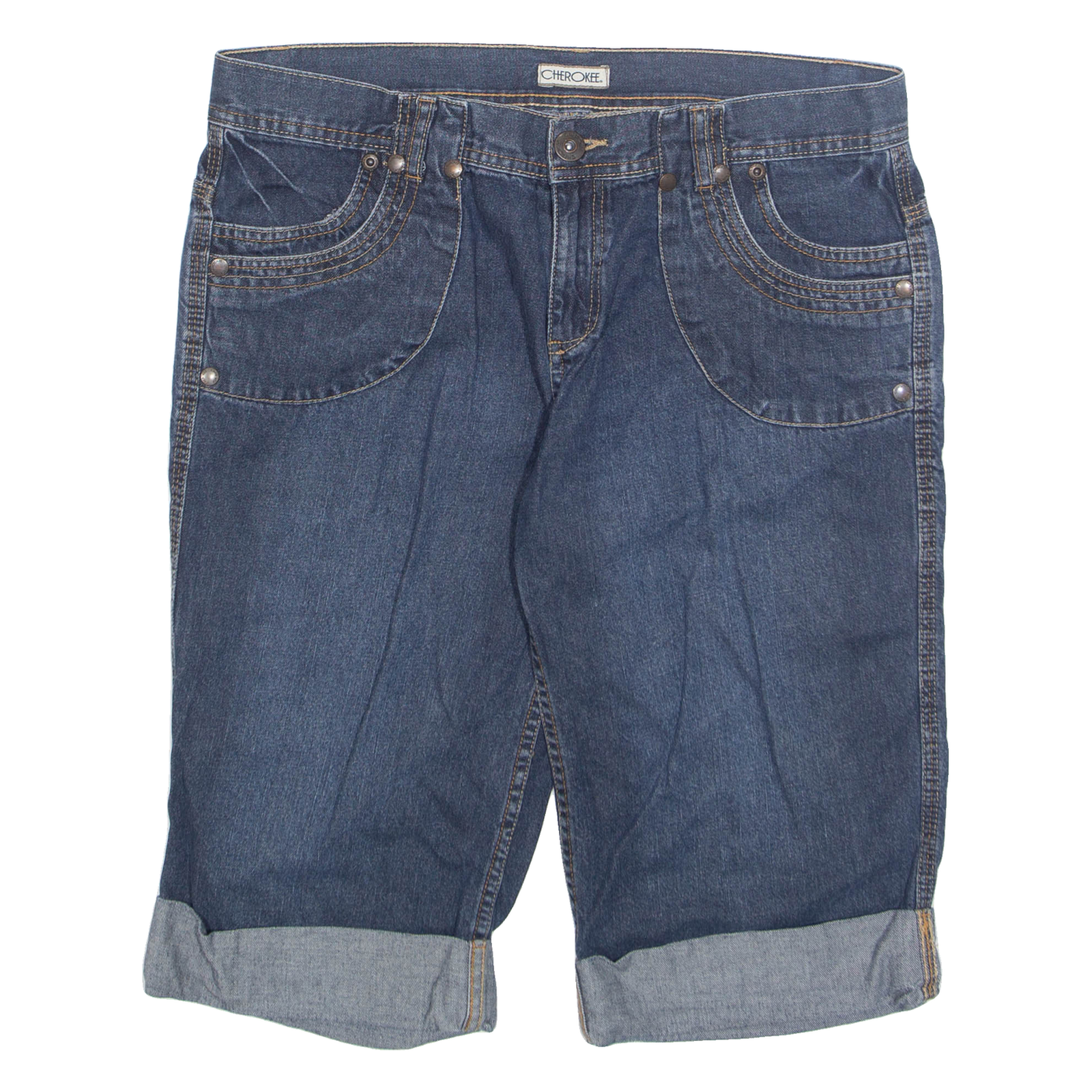 CHEROKEE Womens Denim Shorts Blue M W34 Refurbished - N/A refurbished available on Cerqular