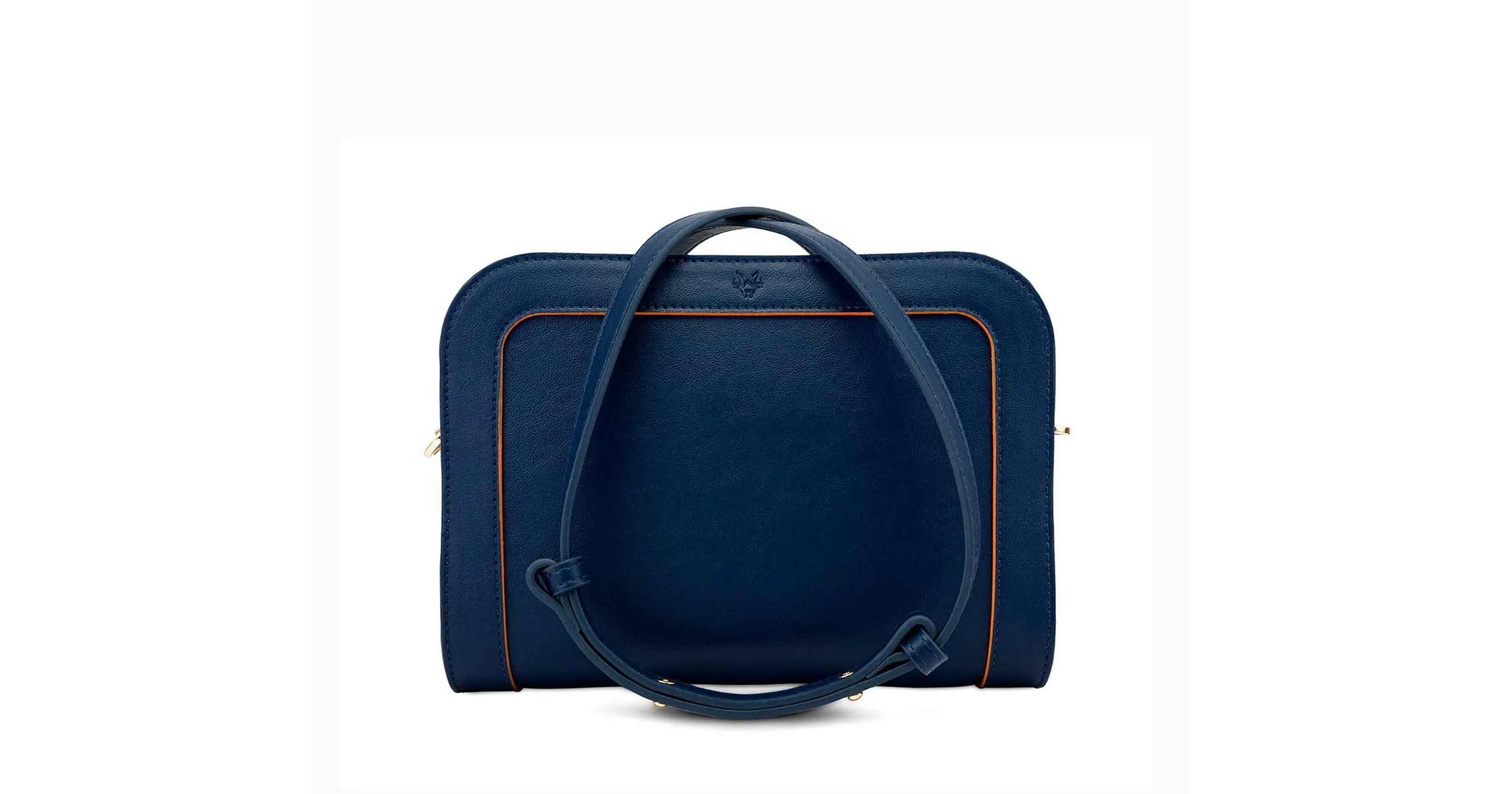 The Wilton Crossbody Bag in Navy Blue & Orange Refurbished - Watson & Wolfe refurbished available on Cerqular