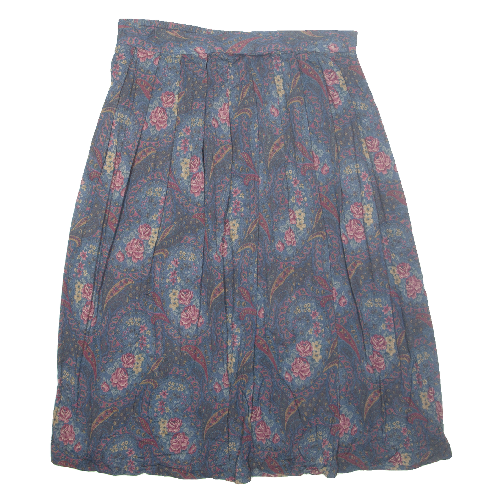 FUNDAMENTAL THINGS Womens Pleated Skirt Blue Midi Floral UK 18 Refurbished - N/A refurbished available on Cerqular