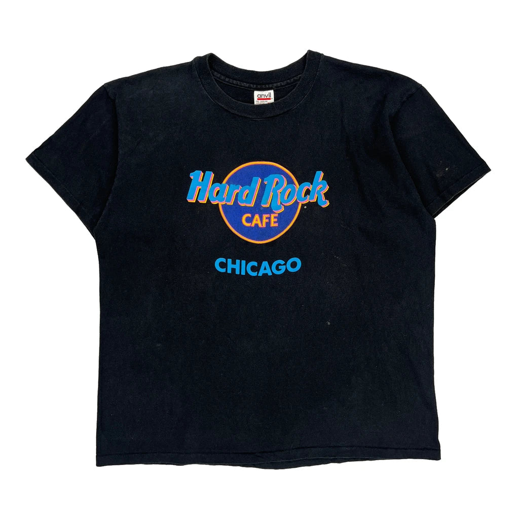 Buy Hard Rock Cafe Chicago Anvil Single Stitch T-Shirt - XL Black Cotton Refurbished - $26.79 Hard Rock Cafe Chicago Anvil Single Stitch T-Shirt - XL Black Cotton Refurbished - Thrifted (note: this is a term often used to describe second- refurbished available on Cerqular