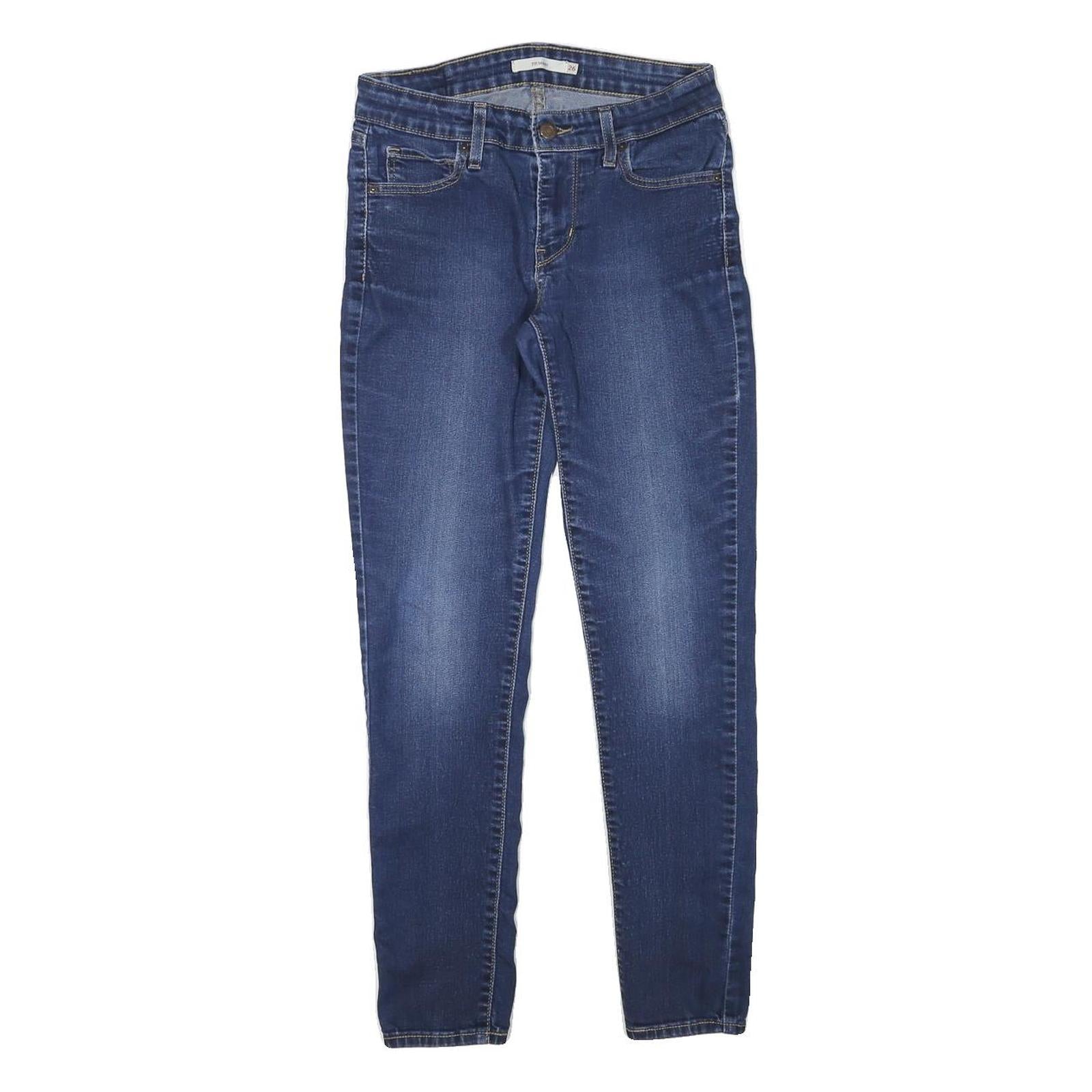 LEVI'S Womens Slim Blue Denim Cotton Blend Slim Jeans W25 L27 Stretch Zip Refurbished - N/A refurbished available on Cerqular