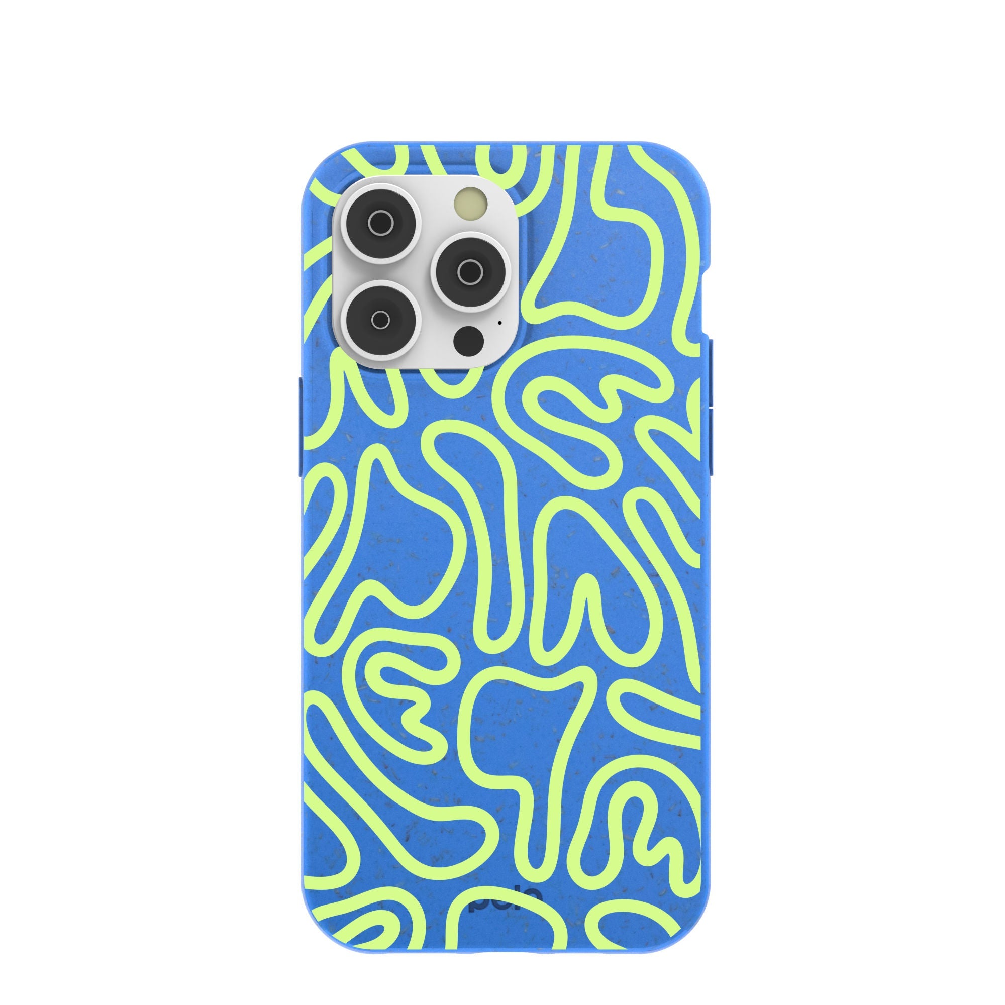 Electric Blue Dizzy Dreams iPhone 14 Pro Max Case Refurbished - Pela Case refurbished available on Cerqular