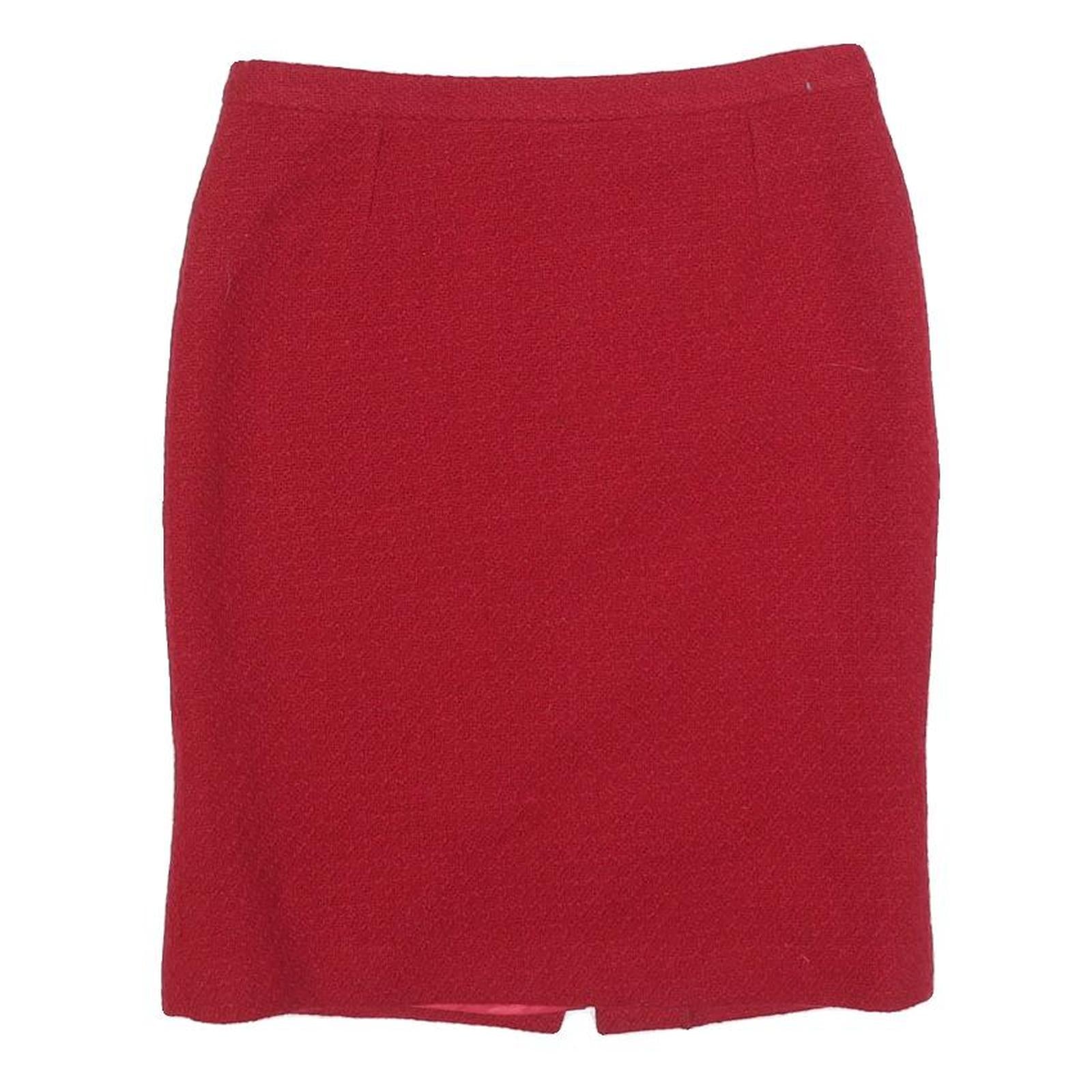 JIGSAW Womens Red Mini Wool Plain Skirt M Classic Elegant Office Wear Refurbished - N/A refurbished available on Cerqular