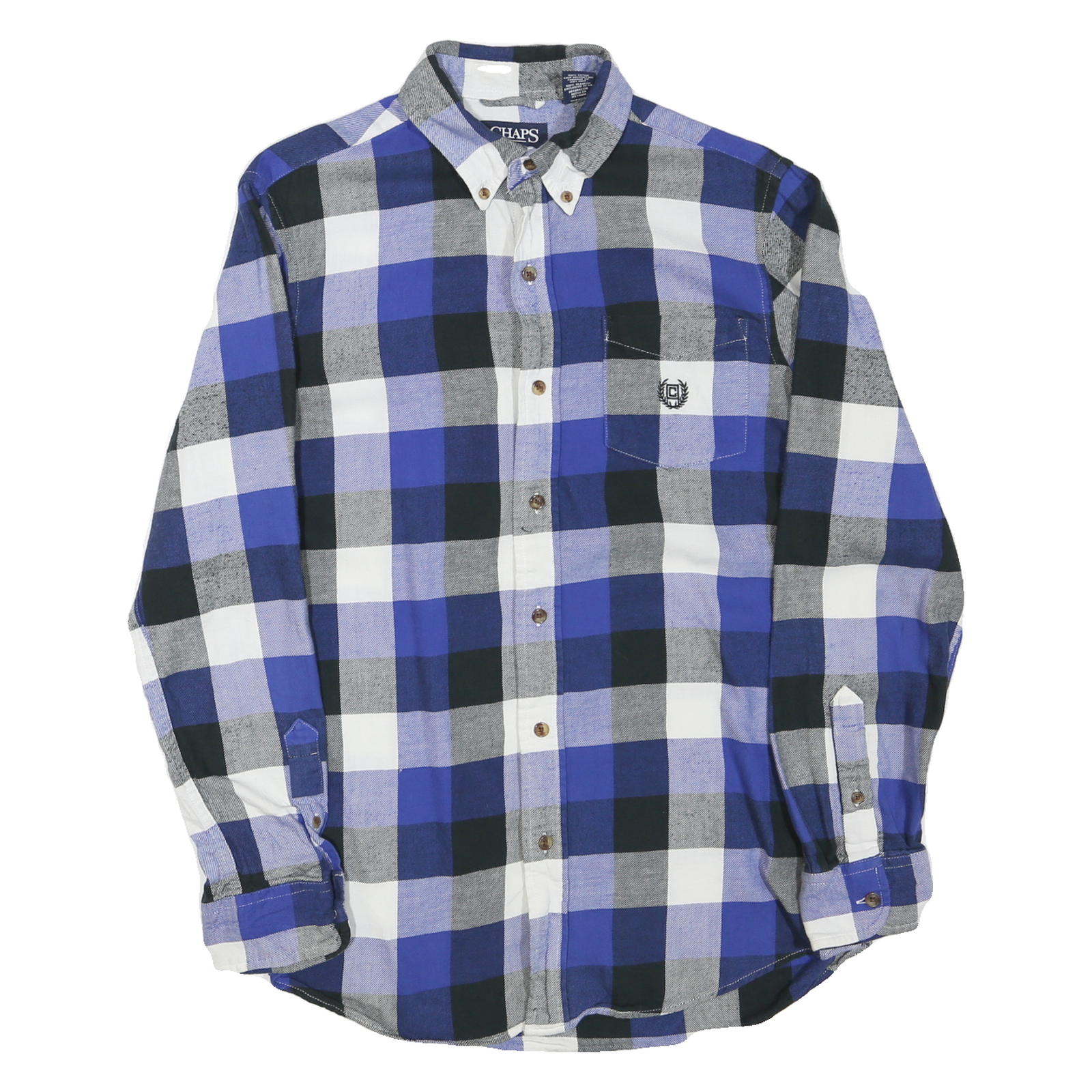 Buy CHAPS Mens Blue & Black Check Shirt L Button Down Collar Cotton Blend Long Refurbished - $45.49 CHAPS Mens Blue & Black Check Shirt L Button Down Collar Cotton Blend Long Refurbished - N/A refurbished available on Cerqular