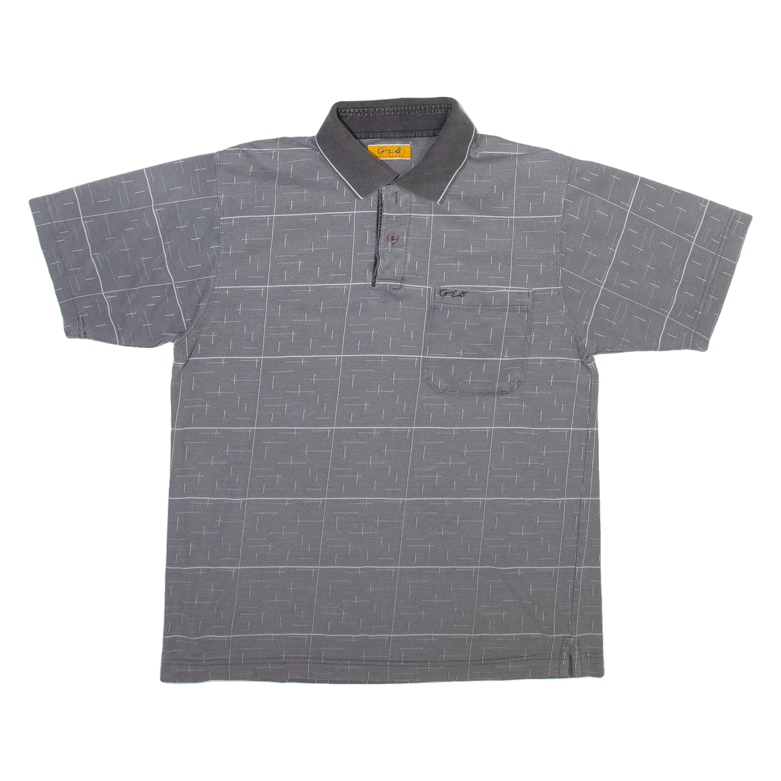 GIO Mens Polo Shirt Grey Check XL Refurbished - N/A refurbished available on Cerqular