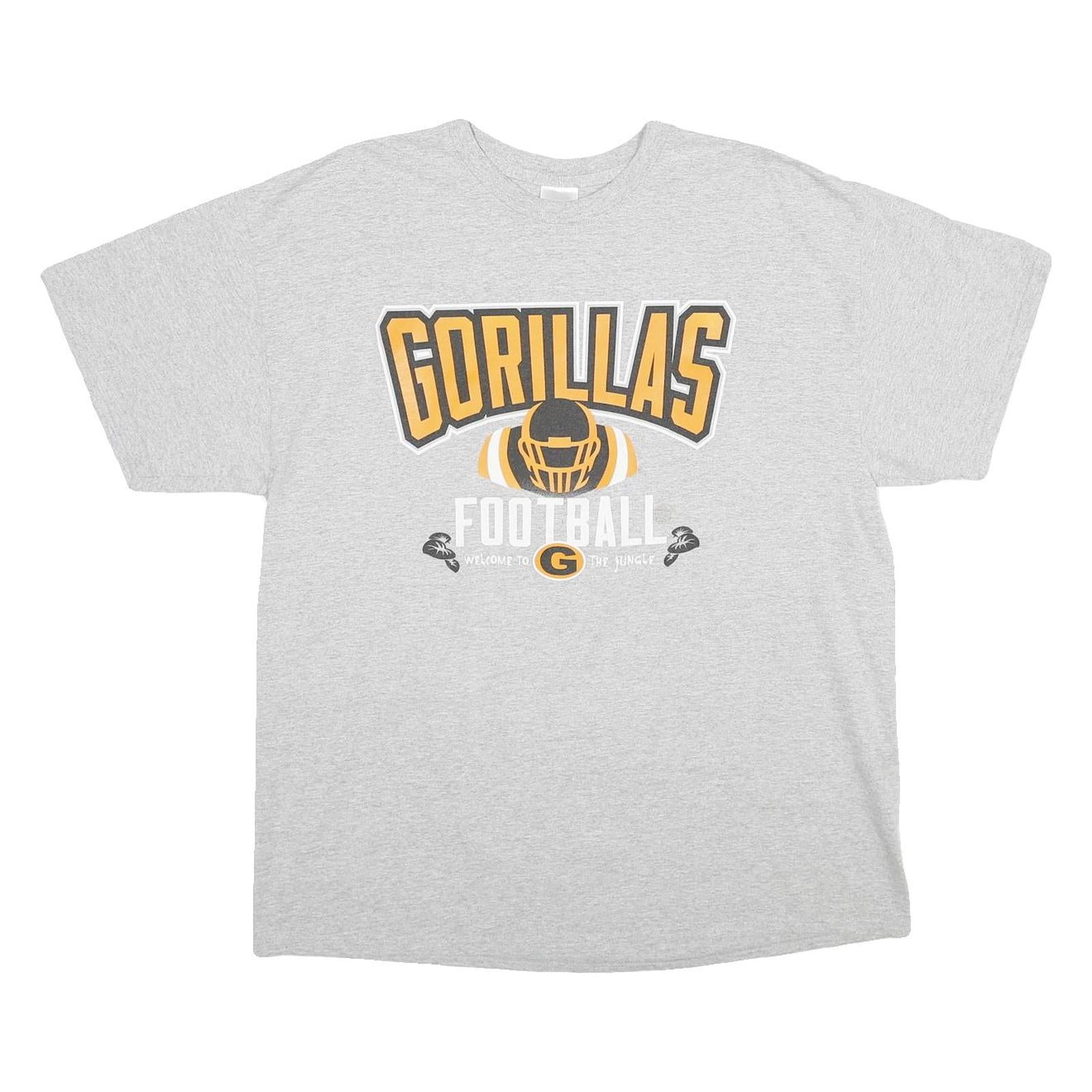 GILDAN Mens Grey & Yellow Gorillas Football T-Shirt XL Short Sleeve Crew Neck Refurbished - N/A refurbished available on Cerqular
