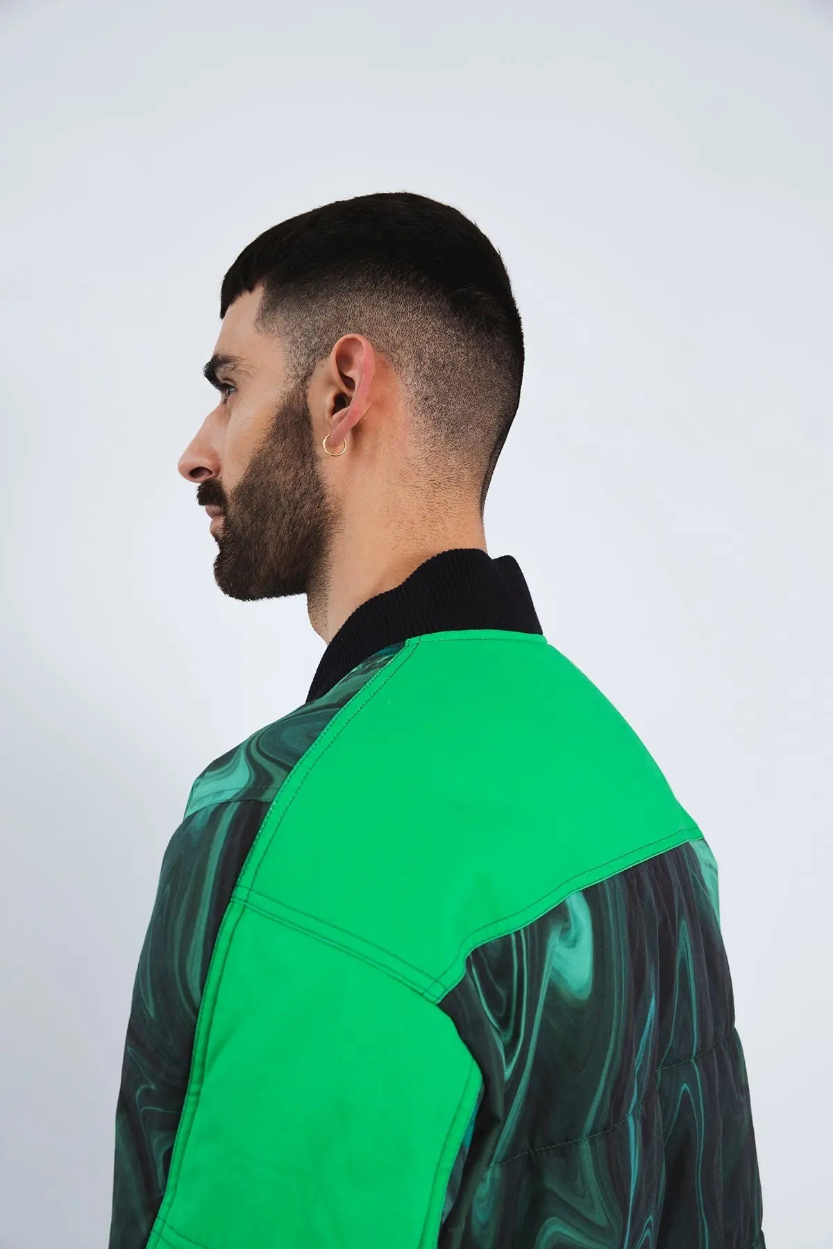 Buy Bomber Jacket In Green Swirl Pre Order | Size: XL Refurbished - $459.80 Bomber Jacket In Green Swirl Pre Order | Size: XL Refurbished - N/A (Note: There is no well-known brand by this name refurbished available on Cerqular