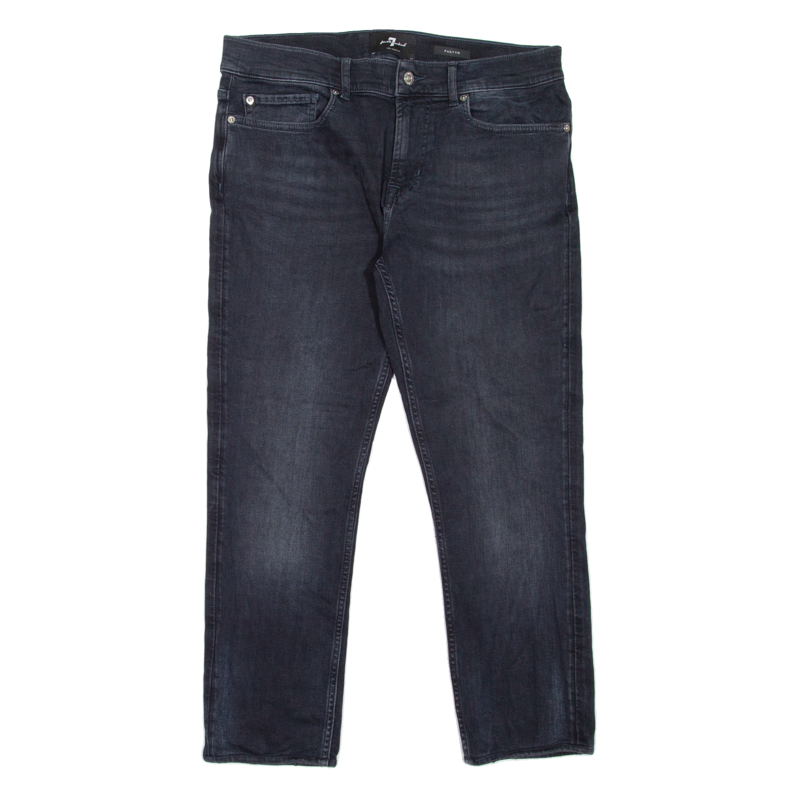 7 FOR ALL MANKIND Paxtyn Mens Jeans Black Regular Tapered Stone Wash W32 L26 Refurbished - N/A refurbished available on Cerqular