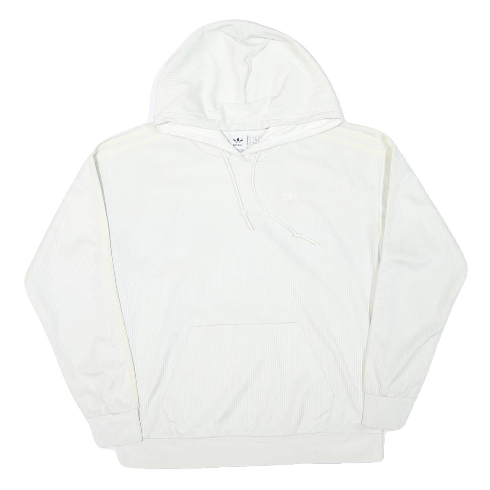 ADIDAS Womens White Hoodie UK 6 Cotton Blend Casual Pullover Sweatshirt Refurbished - N/A refurbished available on Cerqular