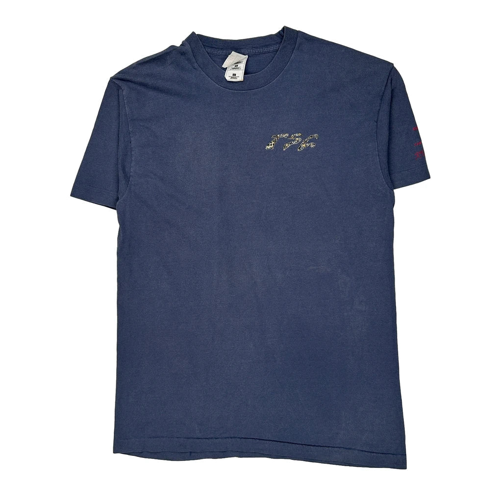 Gildan Graphic T-Shirt - Large Blue Cotton Refurbished - Thrifted (note: this is a term often used to describe second- refurbished available on Cerqular