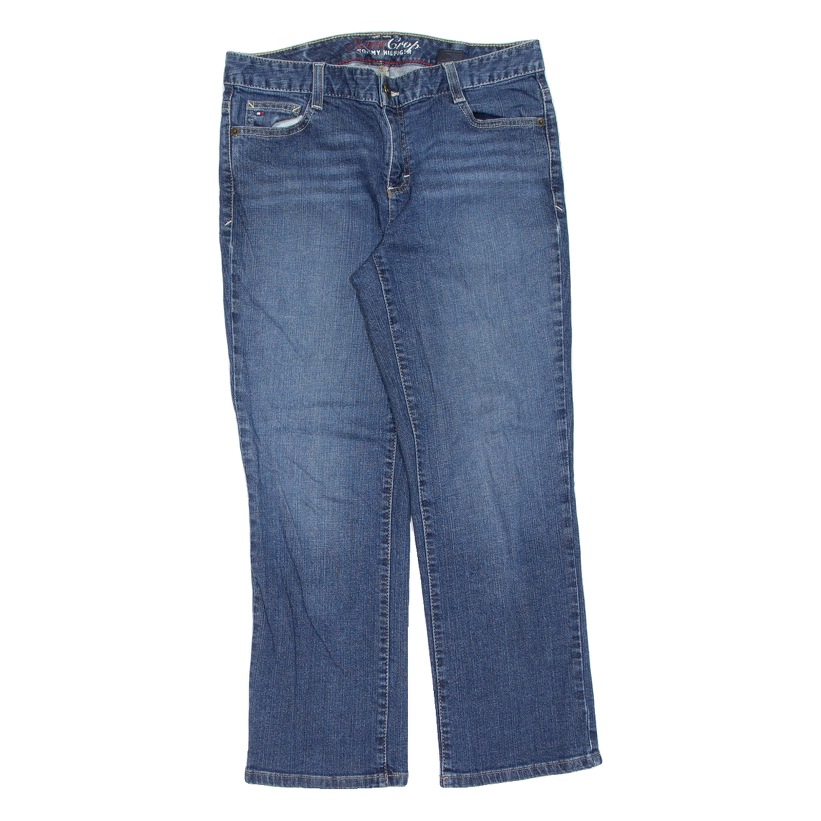 TOMMY HILFIGER Womens Jeans Blue Slim Straight Stone Wash W30 L25 Refurbished - N/A refurbished available on Cerqular
