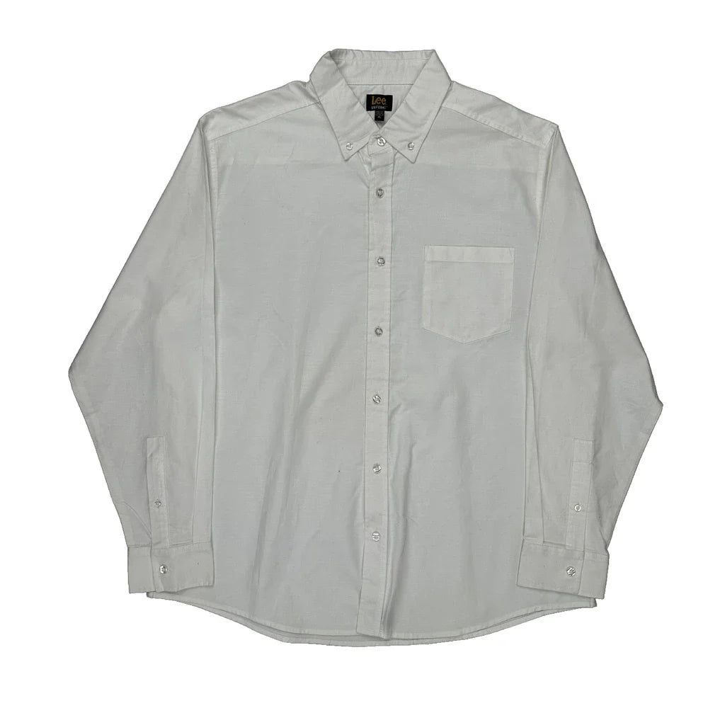 Lee Shirt - XL White Cotton Refurbished - Thrifted (note: this is a term often used to describe second- refurbished available on Cerqular