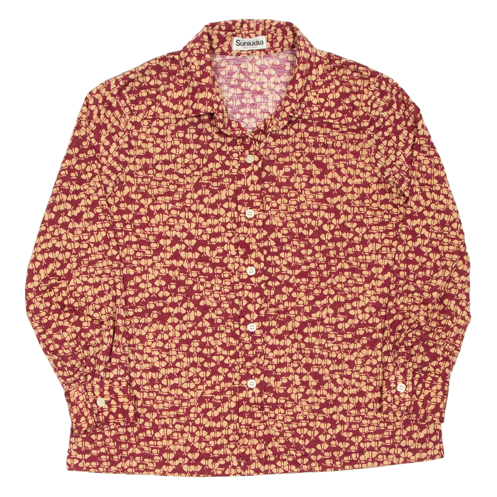 Womens Shirt Maroon Crazy Pattern Long Sleeve M Refurbished - N/A refurbished available on Cerqular