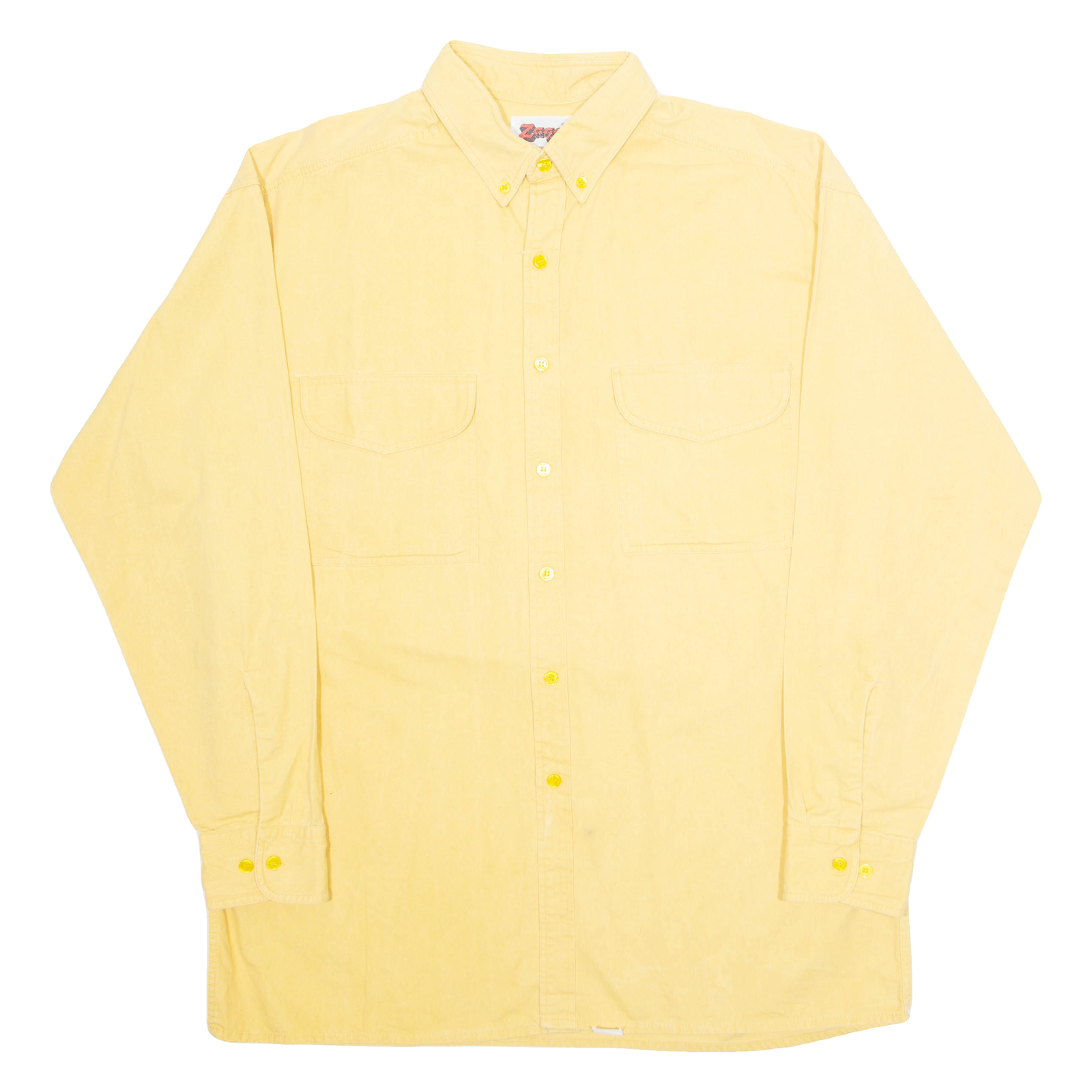 ZAQA Mens Plain Shirt Yellow Long Sleeve L Refurbished - N/A refurbished available on Cerqular