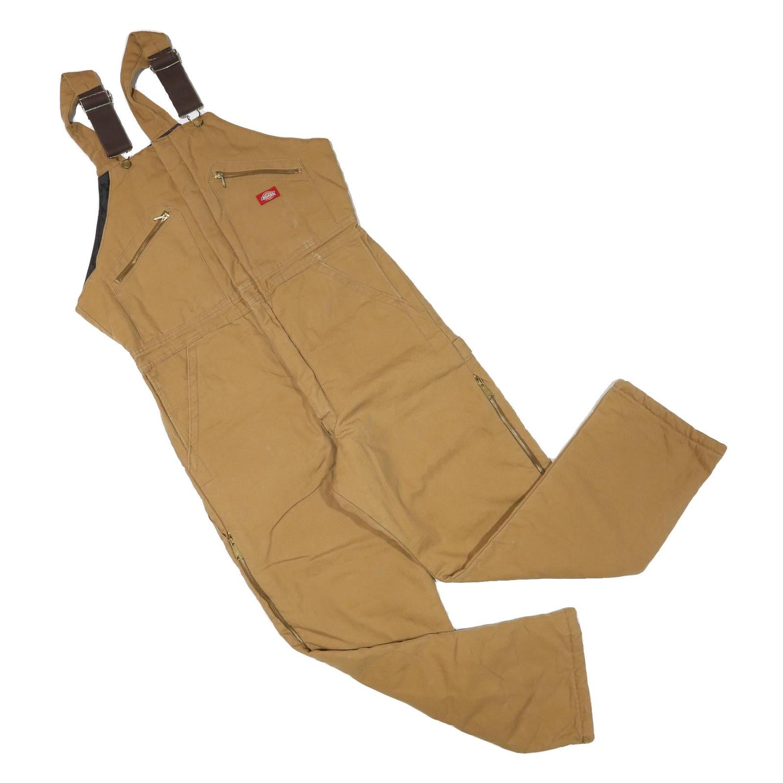 DICKIES Womens Brown Straight Fit Canvas Dungarees Relaxed M W36 L30 Practical Refurbished - N/A refurbished available on Cerqular